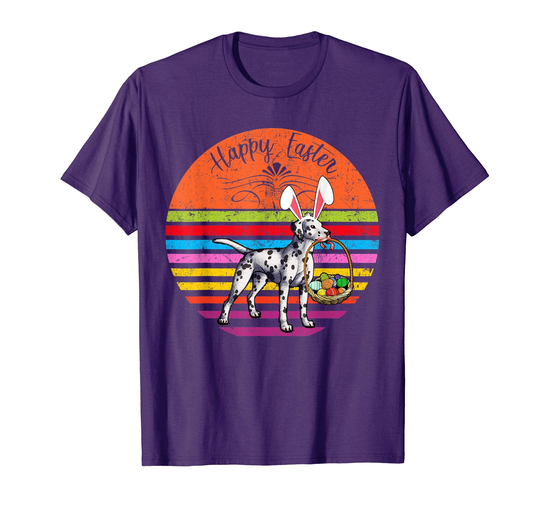 Vintage Dalmatian Dog Easter Eggs Basket T Shirt