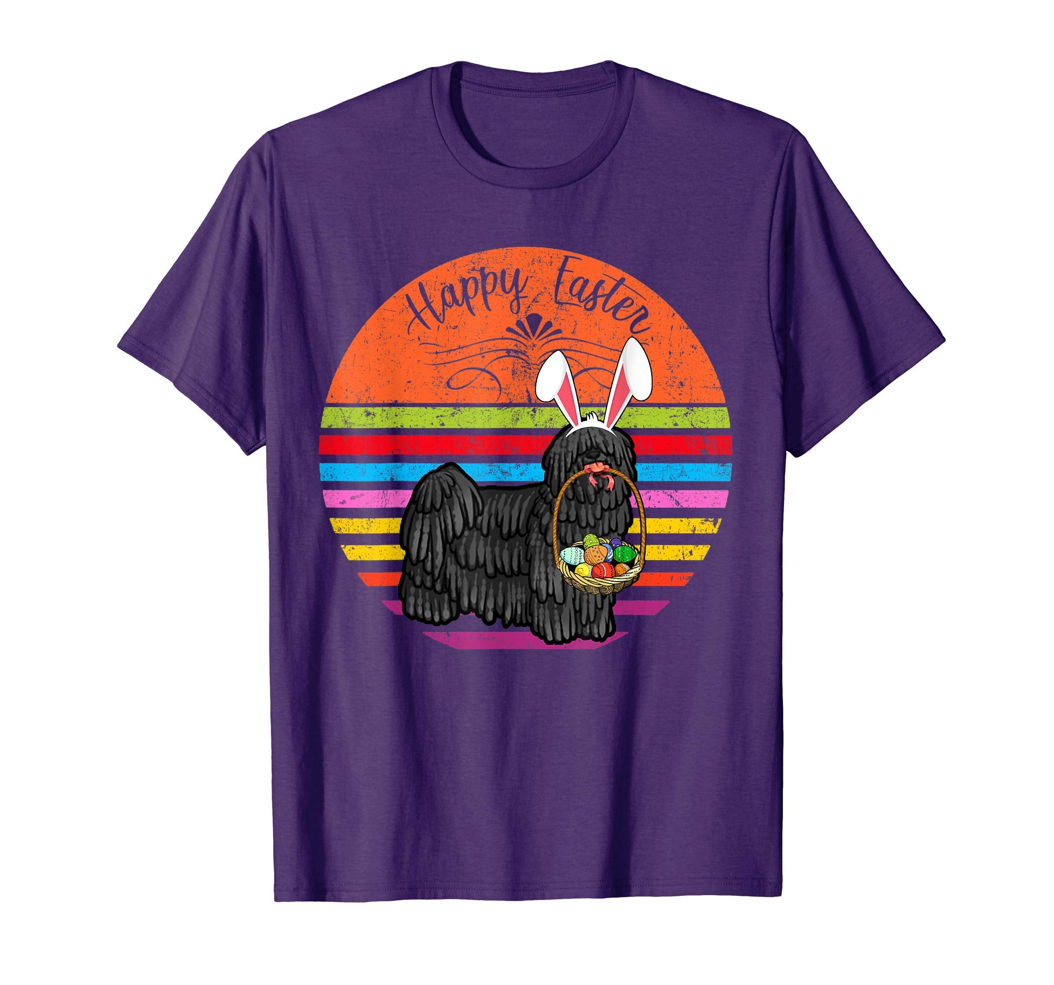 Cute Puli Dog With Bunny Hat Happy Easter Eggs T Shirt