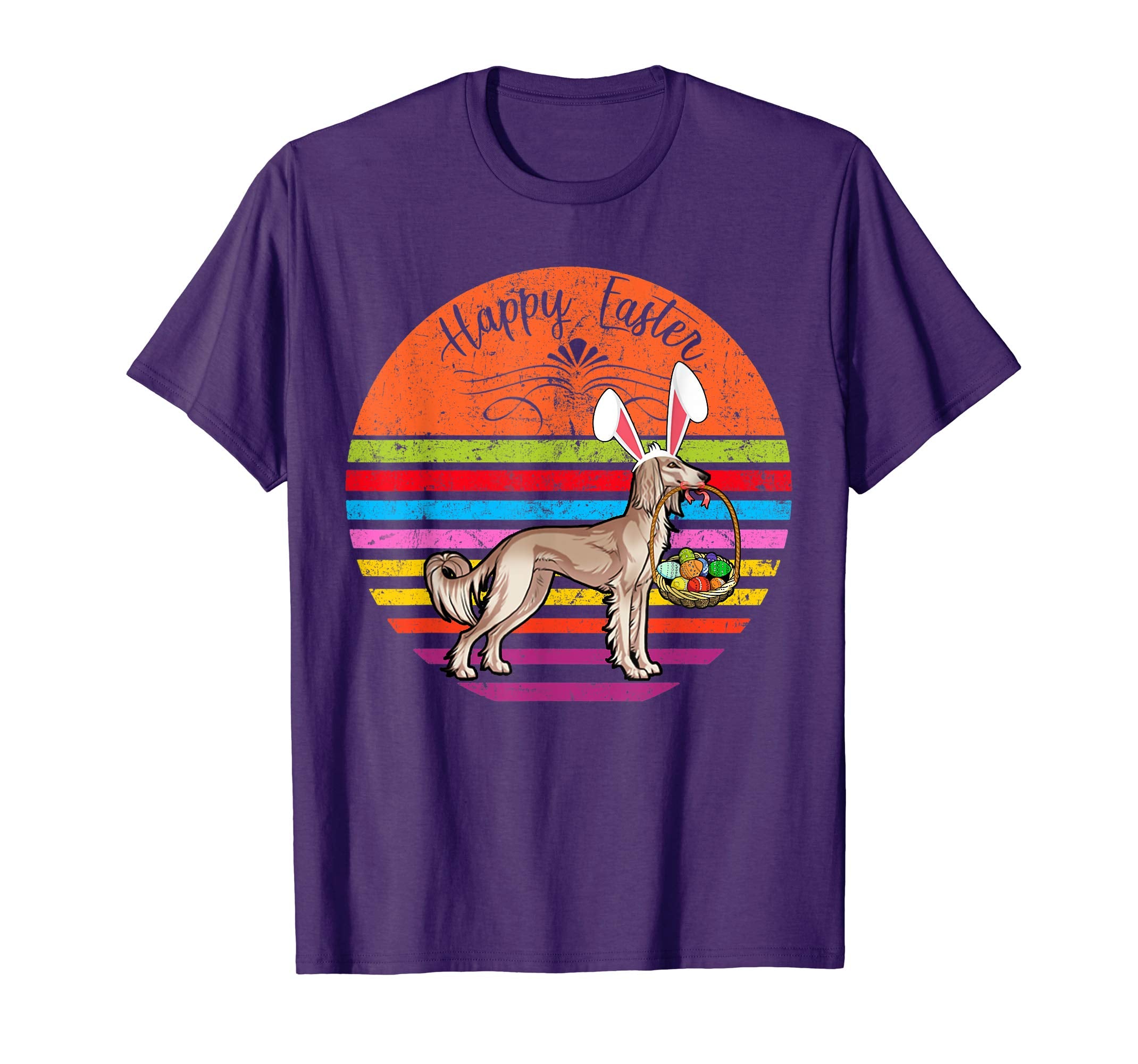 Cute Saluki Dog With Bunny Hat Happy Easter Eggs T Shirt