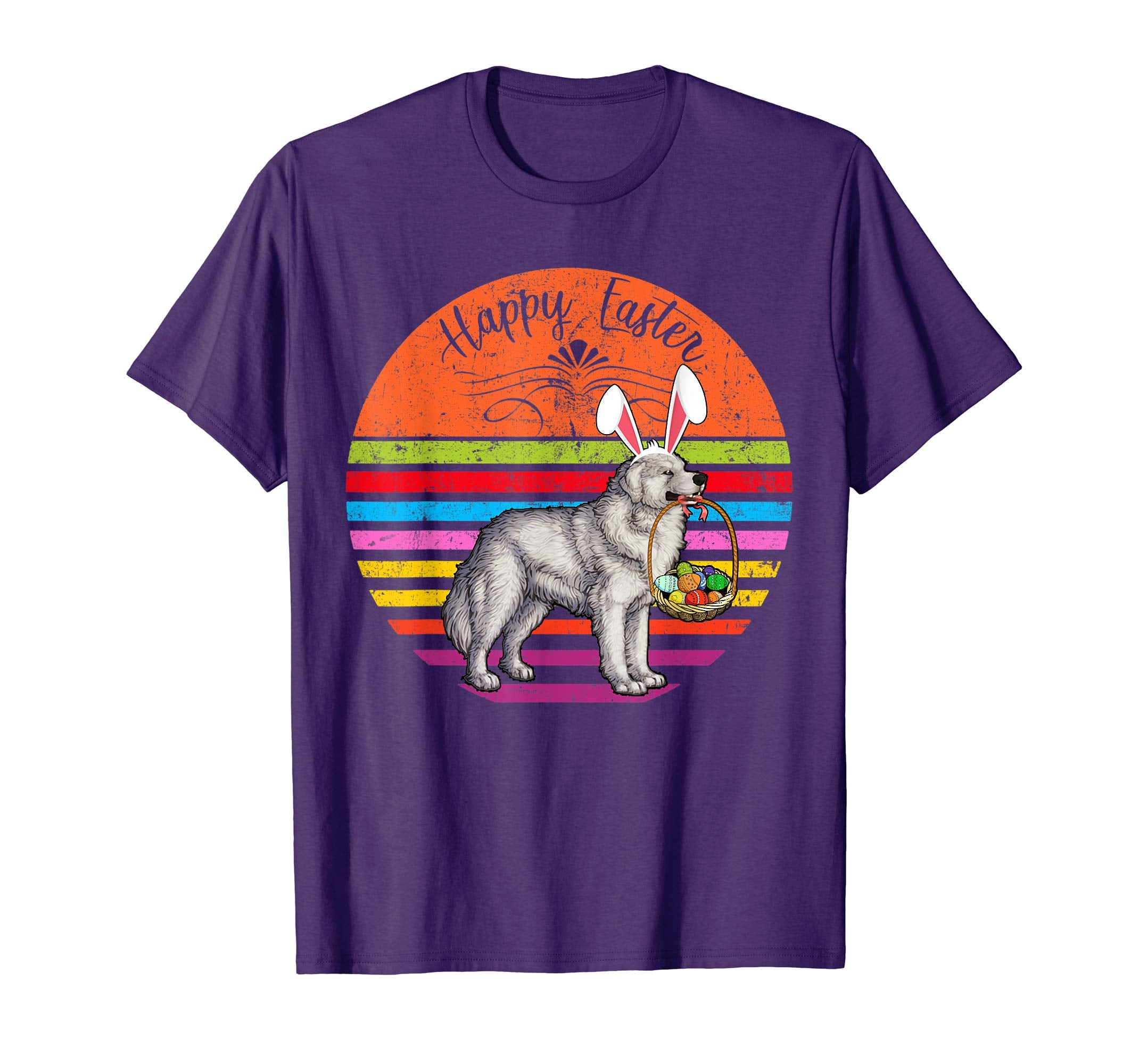 Vintage Great Pyrenees Dog Easter Eggs Basket T Shirt