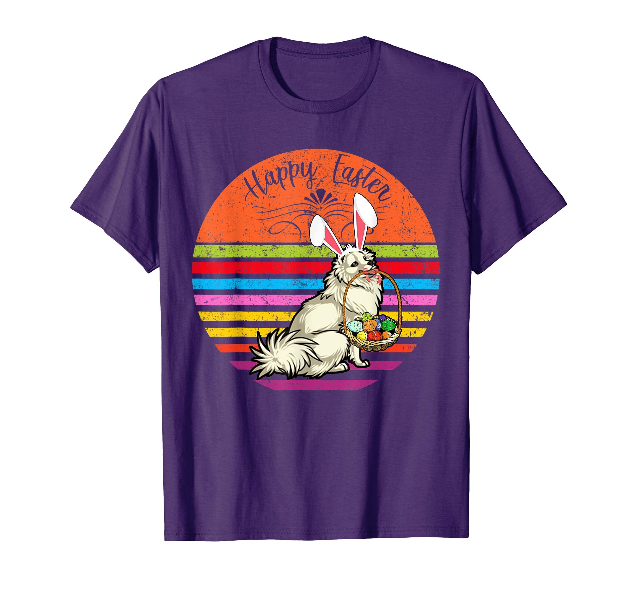 Cute Eskimo Dog With Bunny Hat Happy Easter Eggs T Shirt