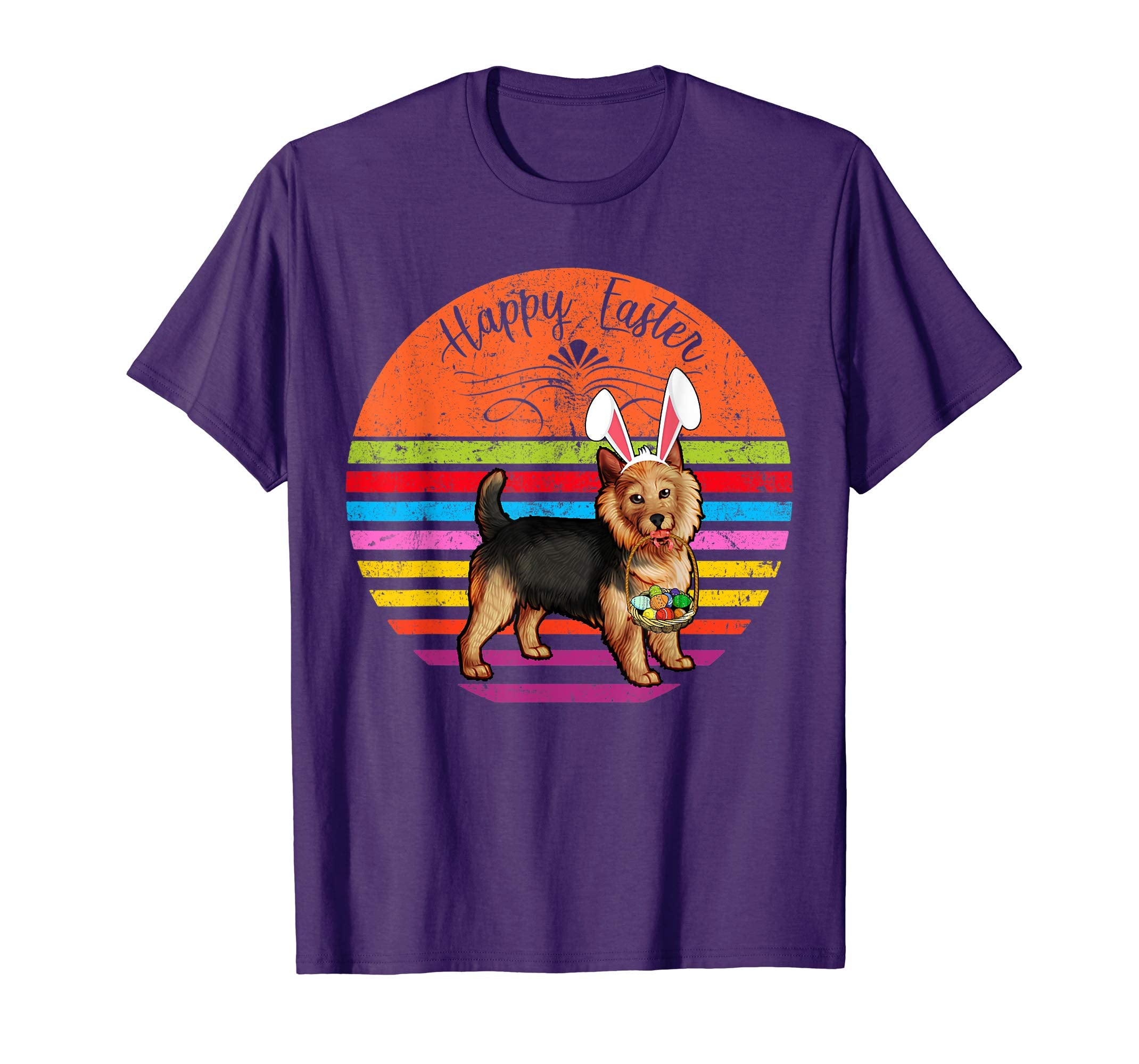 Vintage Australian Terrier Dog Easter Eggs Basket T Shirt