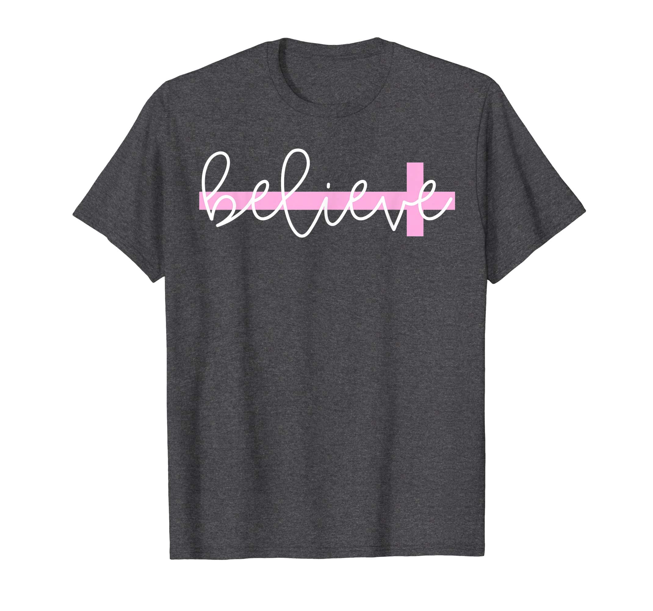 Believe Cross Christian Shirt Women's Girl's Tee for Easter