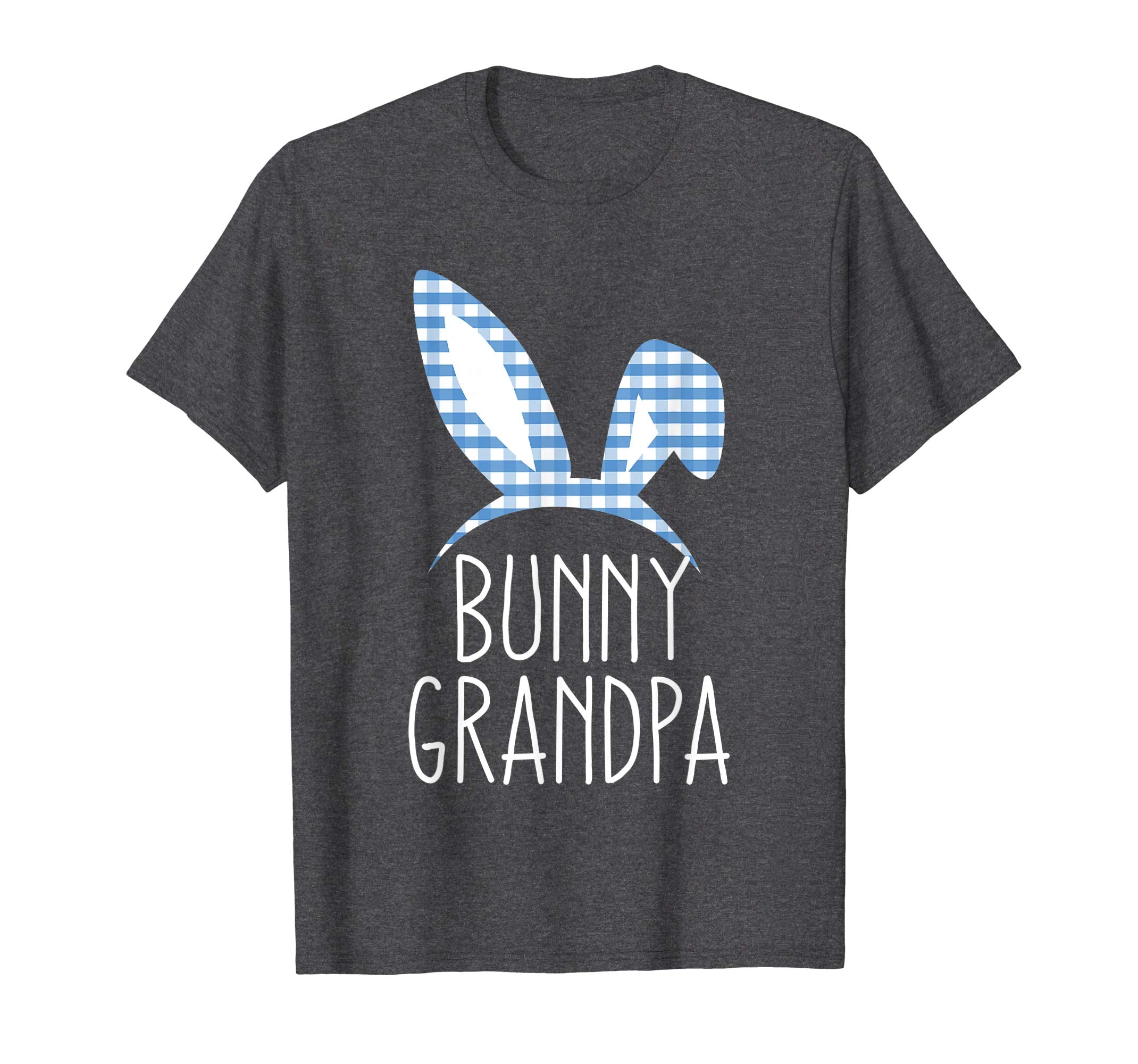 Mens Bunny Grandpa Gingham Check Bunny Ear Easter T Shirt Adult