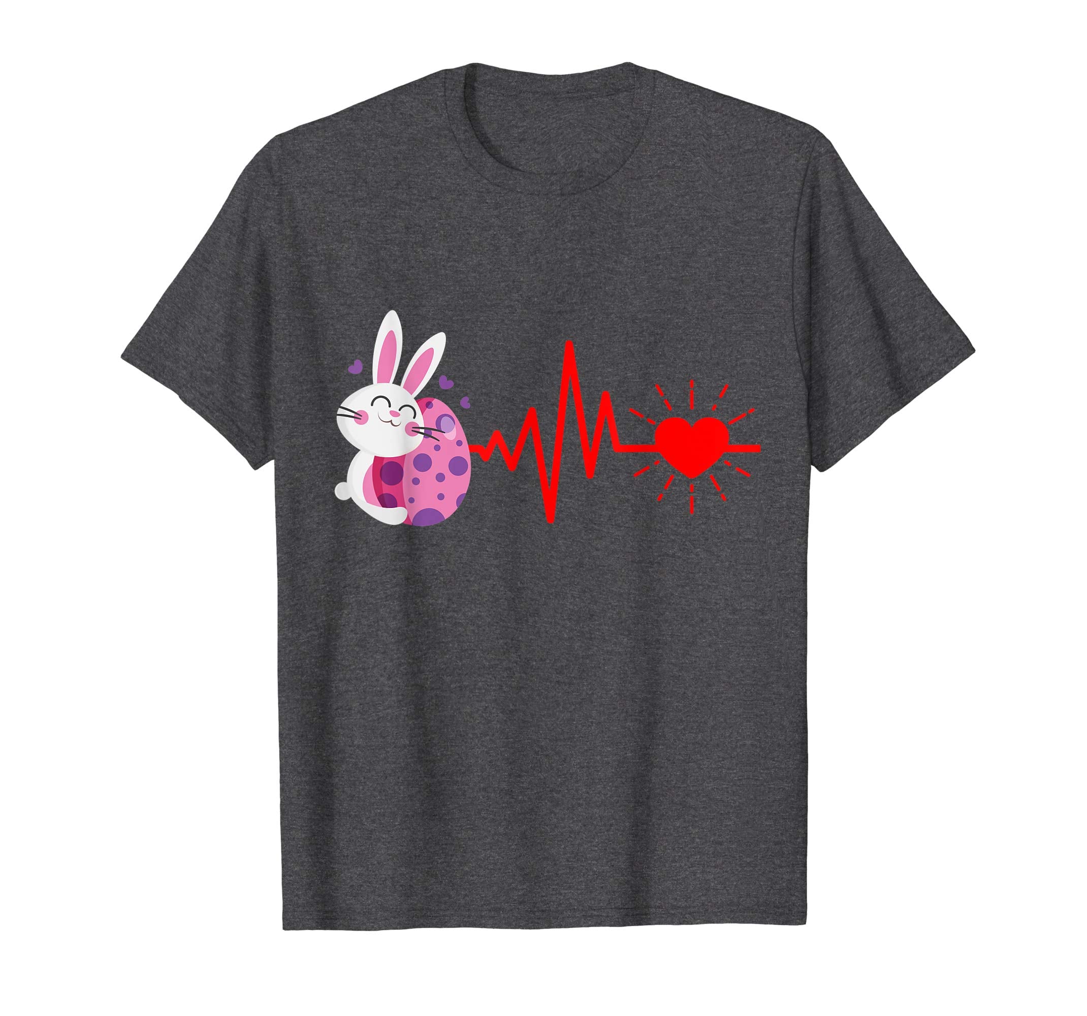 Bunny Rabbit With Easter Eggs Heartbeat Happy Easter Shirt