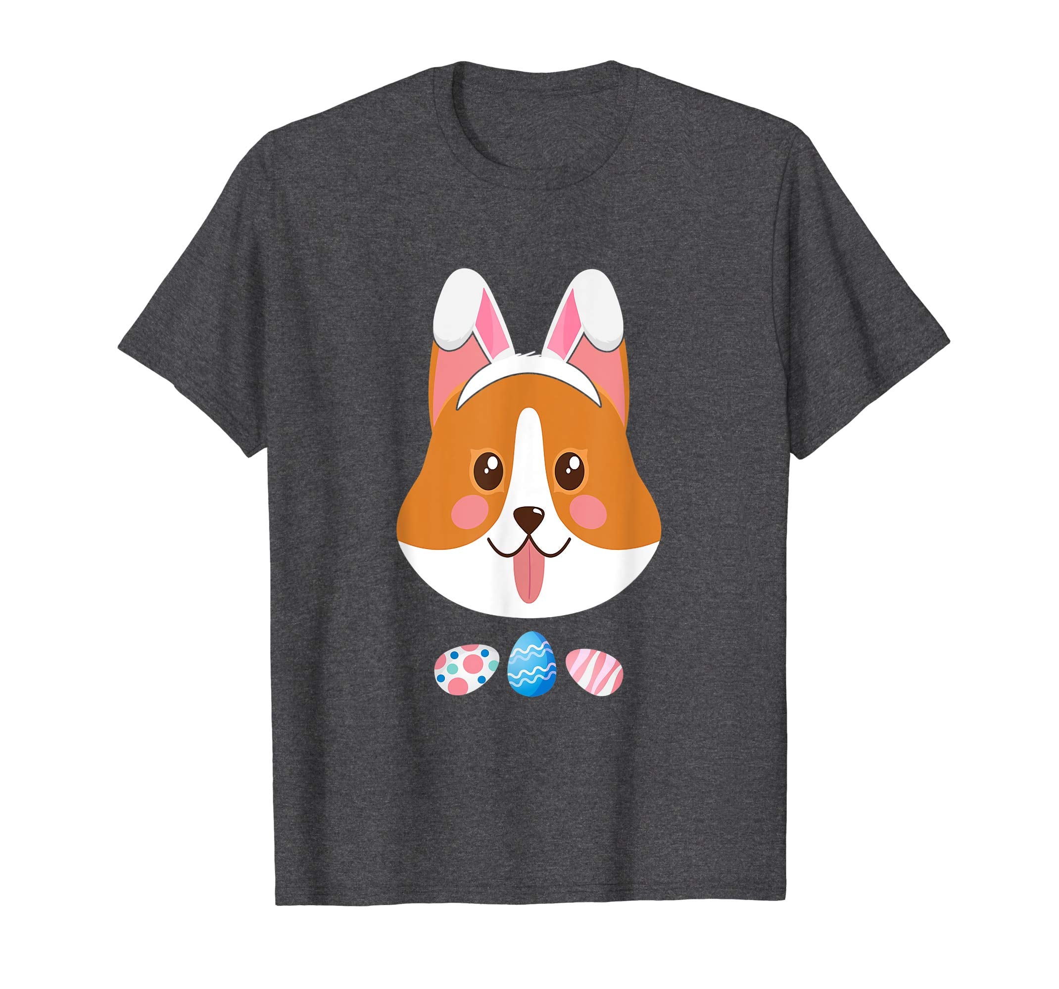 Funny Easter Corgi With Bunny Ears And Eggs T Shirt