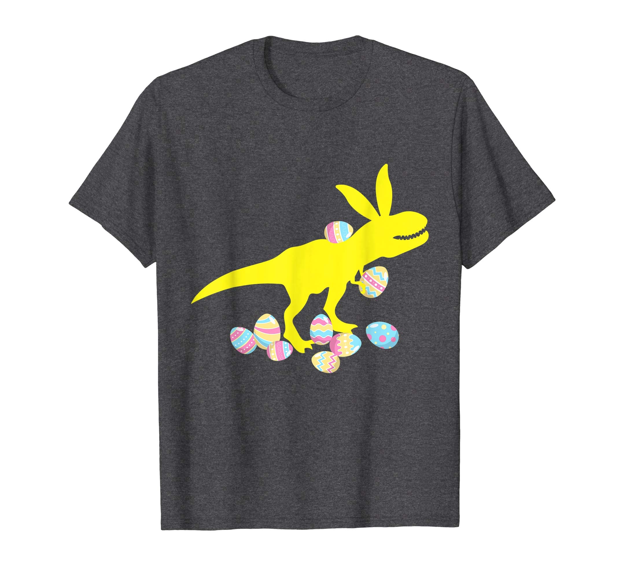 Yellow Dinosaur T-rex Bunny Playing Easter Eggs Happy Shirt