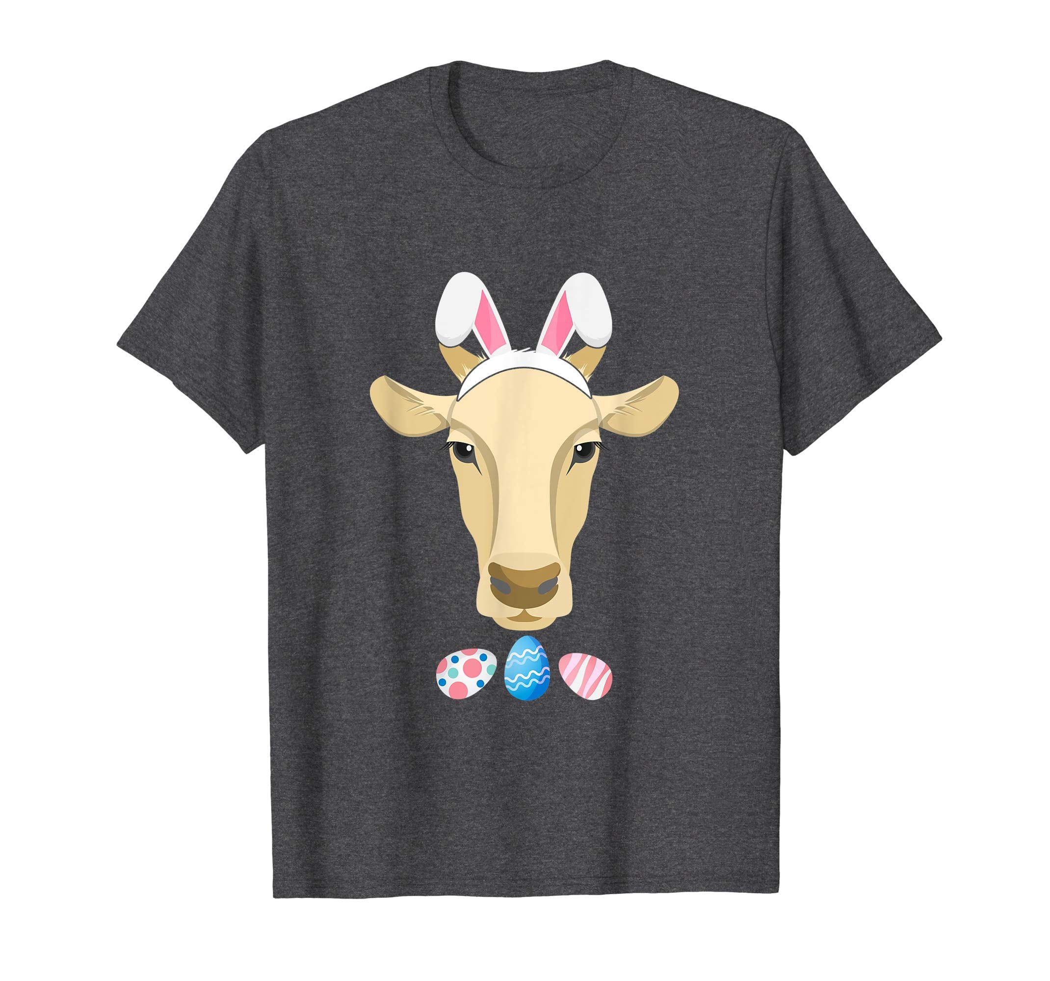 Funny Easter Cow With Bunny Ears And Eggs T Shirt