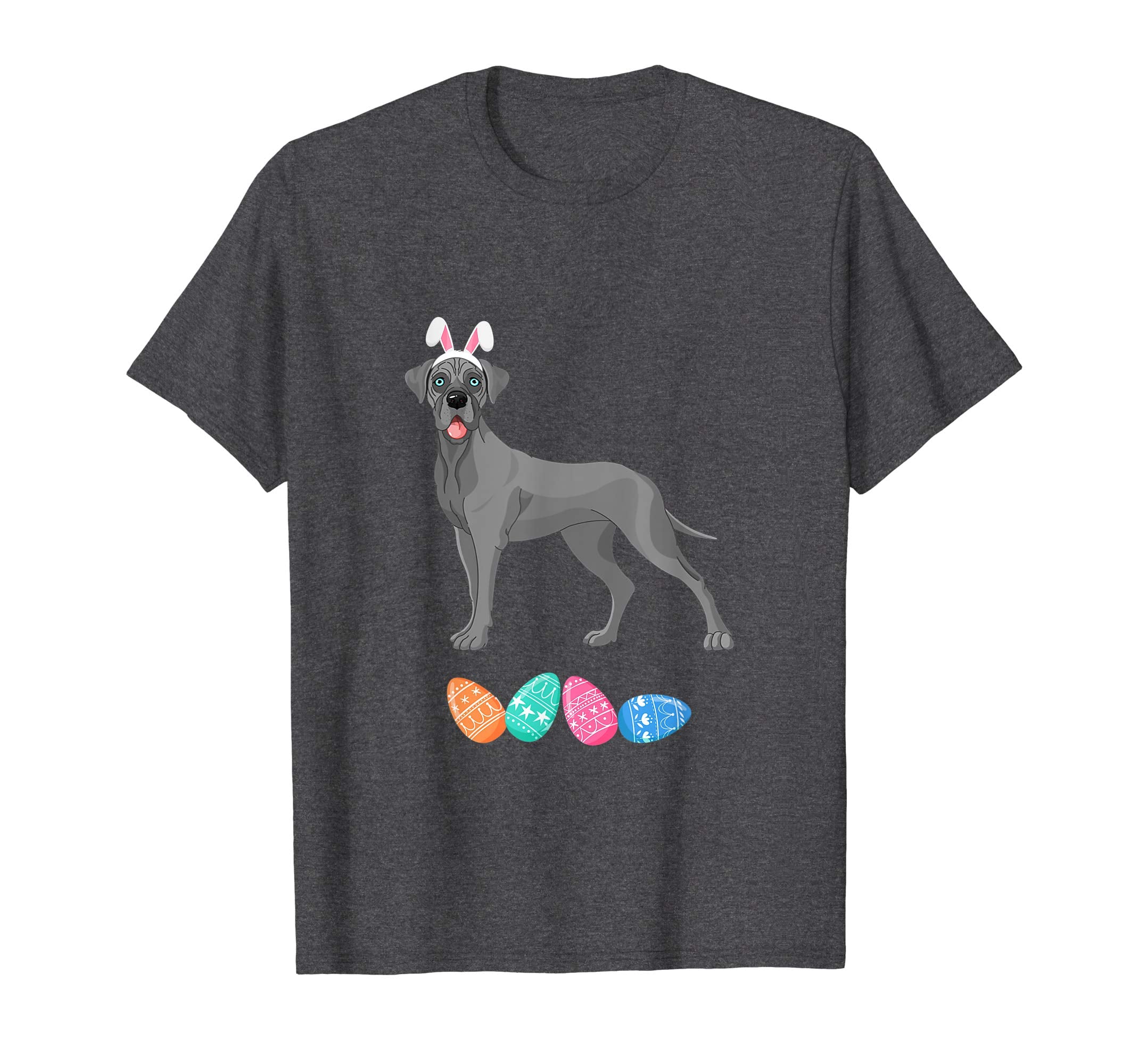 Funny Easter Great Dane With Bunny Ears And Eggs T Shirt