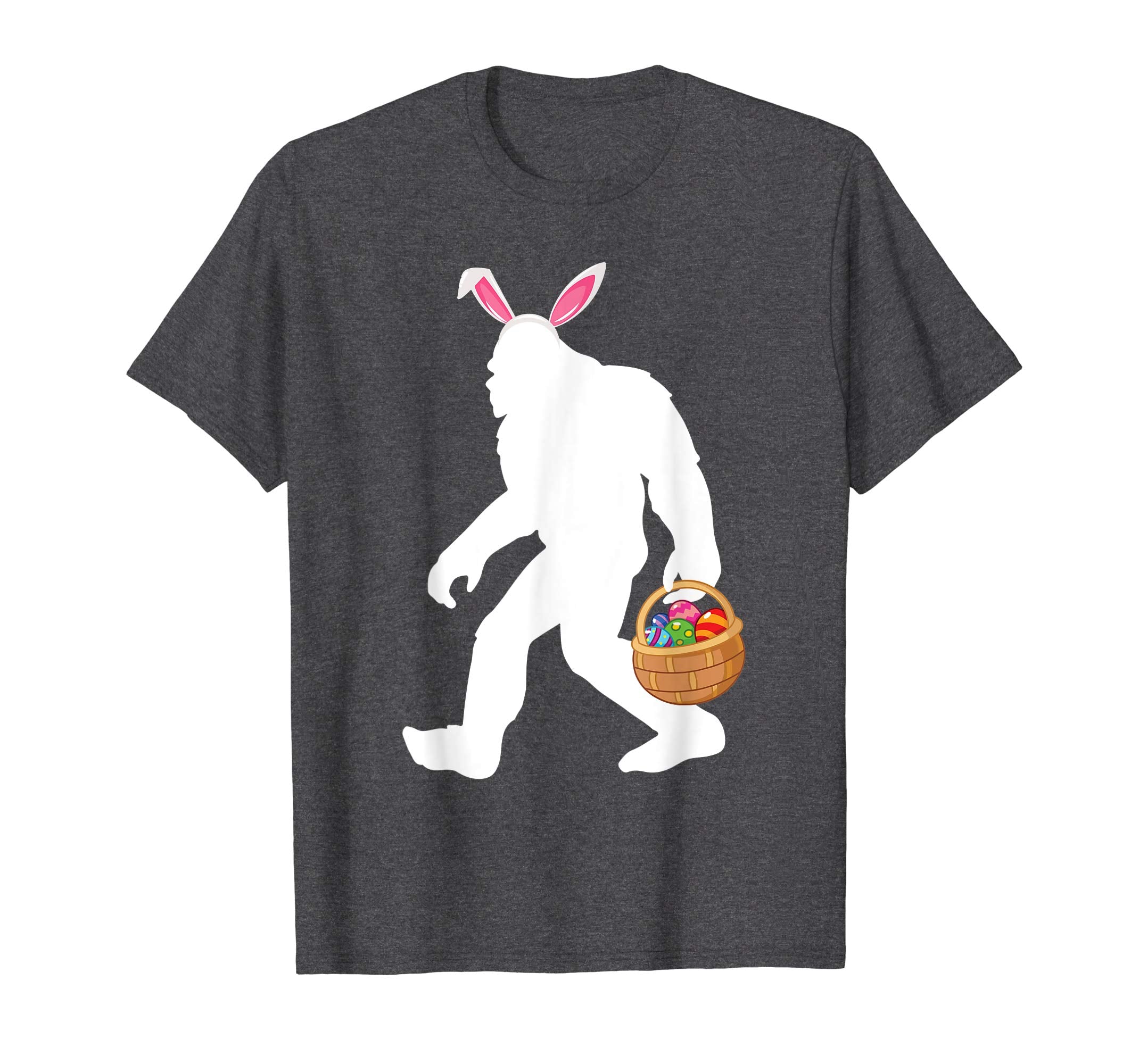 Bigfoot Bunny Face And Easter Eggs Basket Happy Easter Shirt