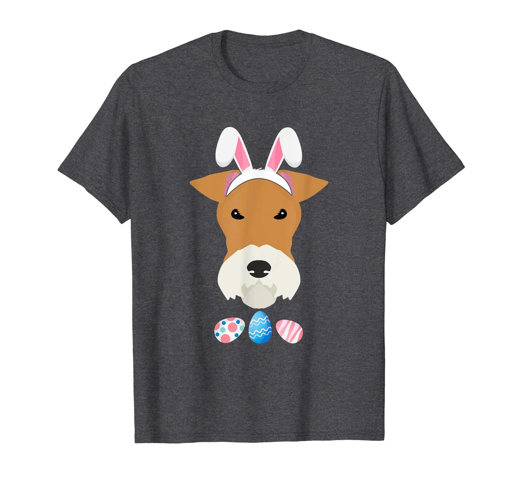 Funny Easter Fox Terier With Bunny Ears And Eggs T Shirt