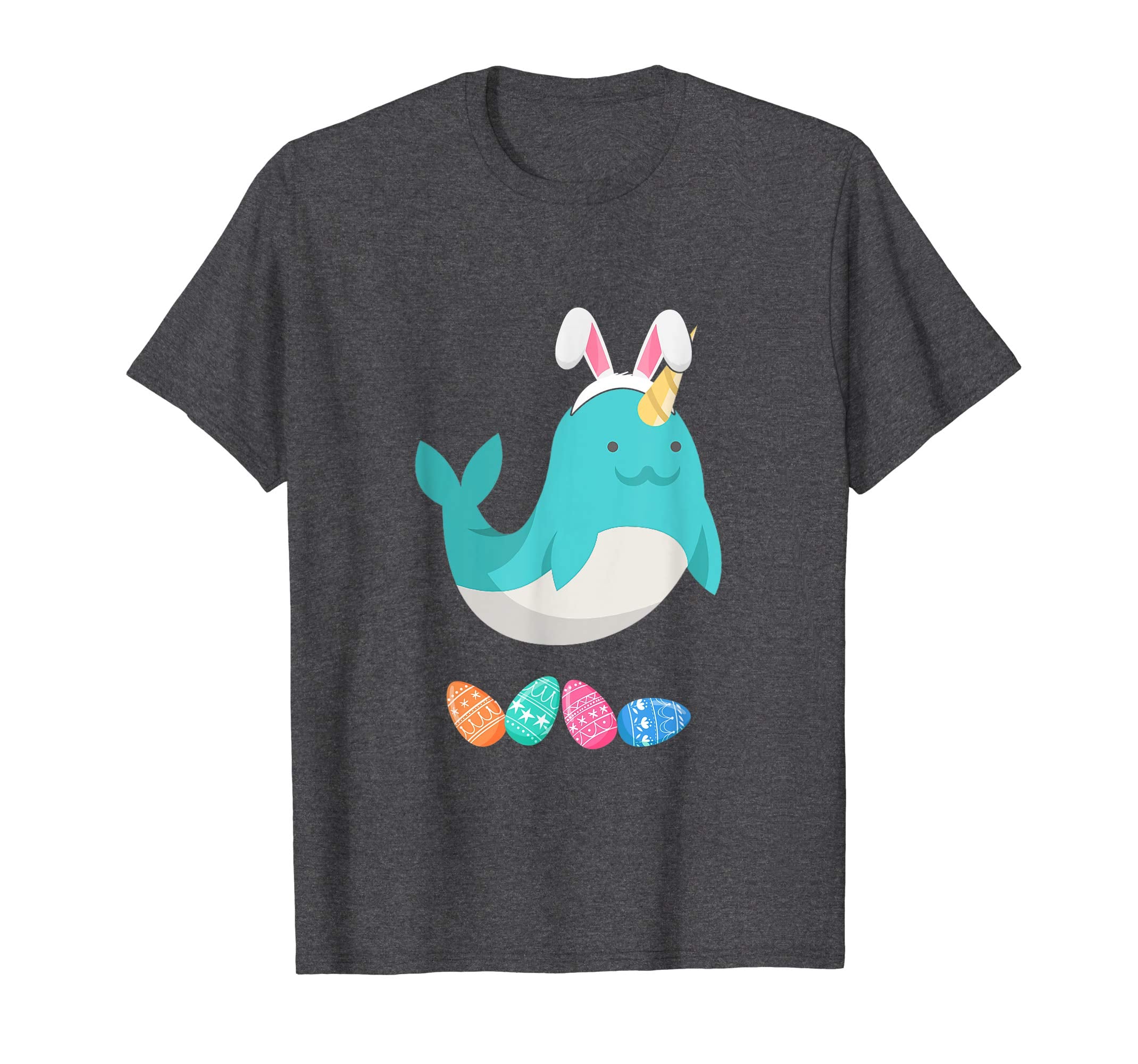 Funny Easter Narwhal With Bunny Ears And Eggs T Shirt