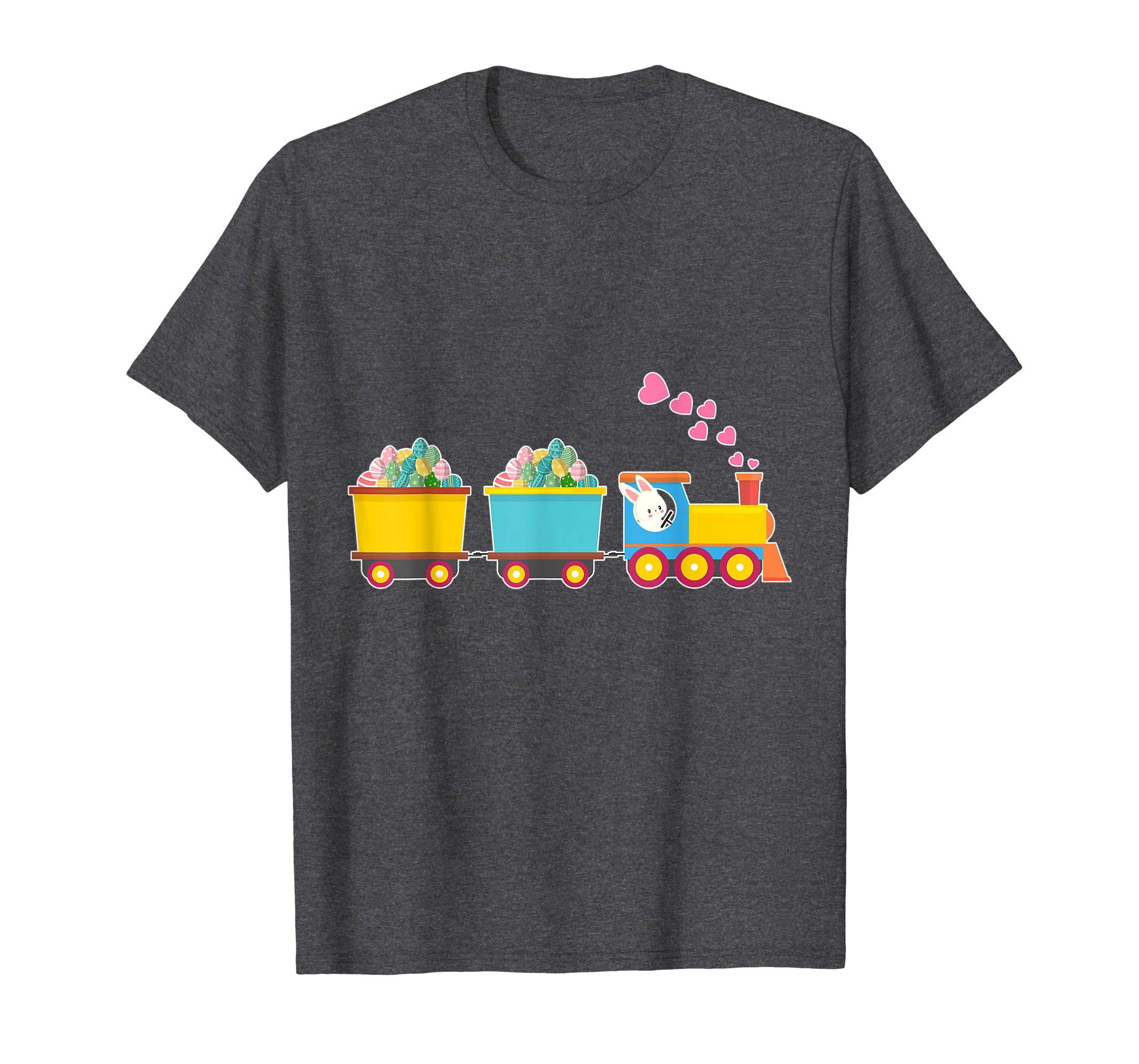 Bunny Rabbit Driving Train Carrying Easter Eggs Happy Shirt