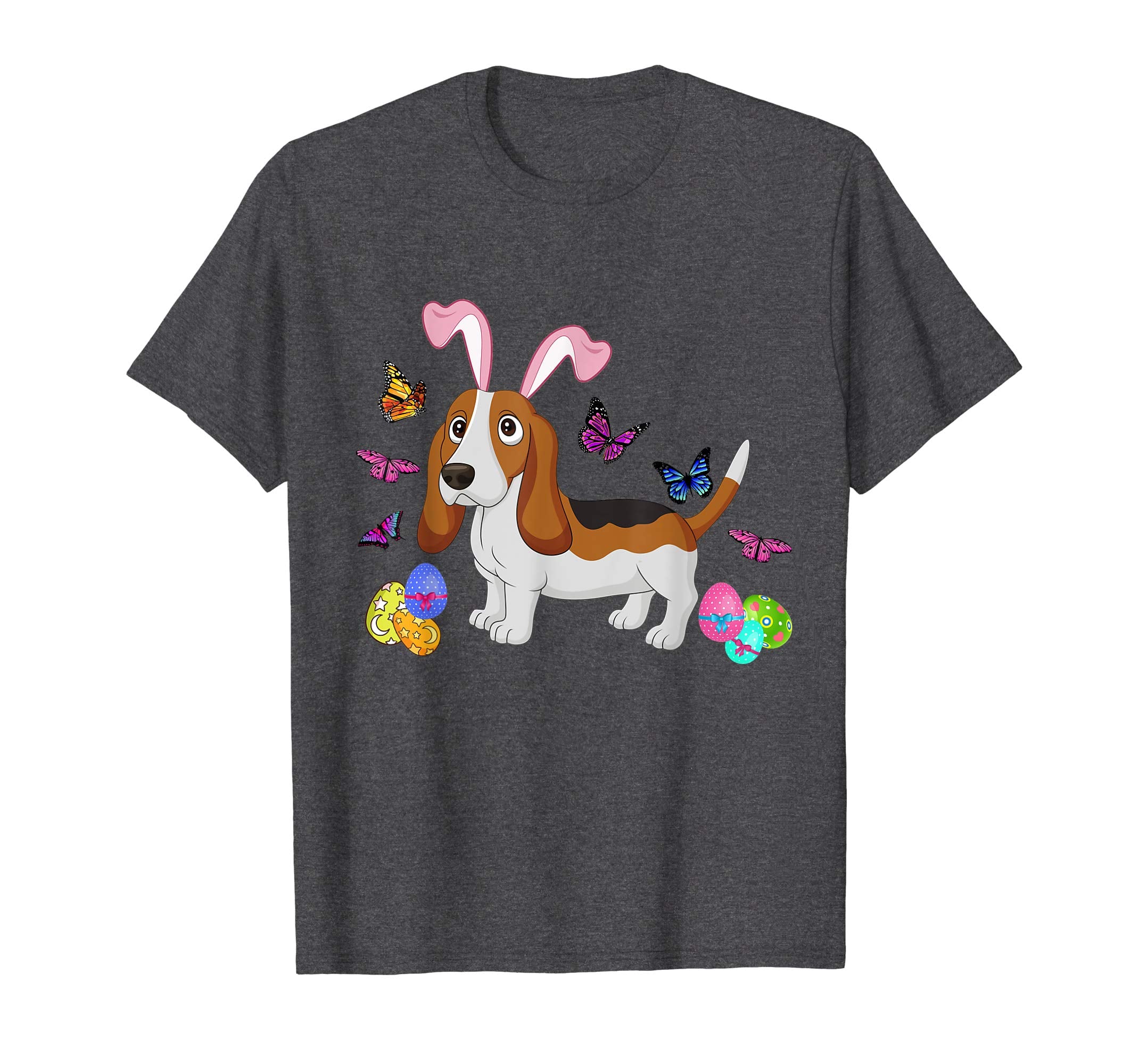 Basset Hound Bunny Rabbit Happy Easter Day T-Shirt