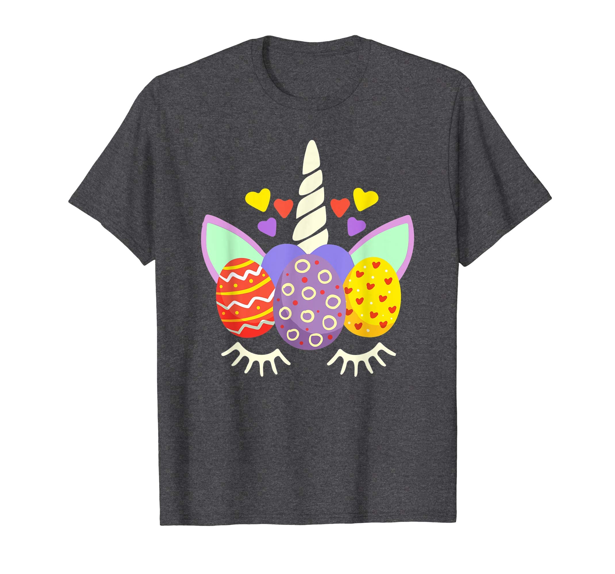 Unicorn Face Egg Hunt Happy Easter Kids Boys Girls T Shirt