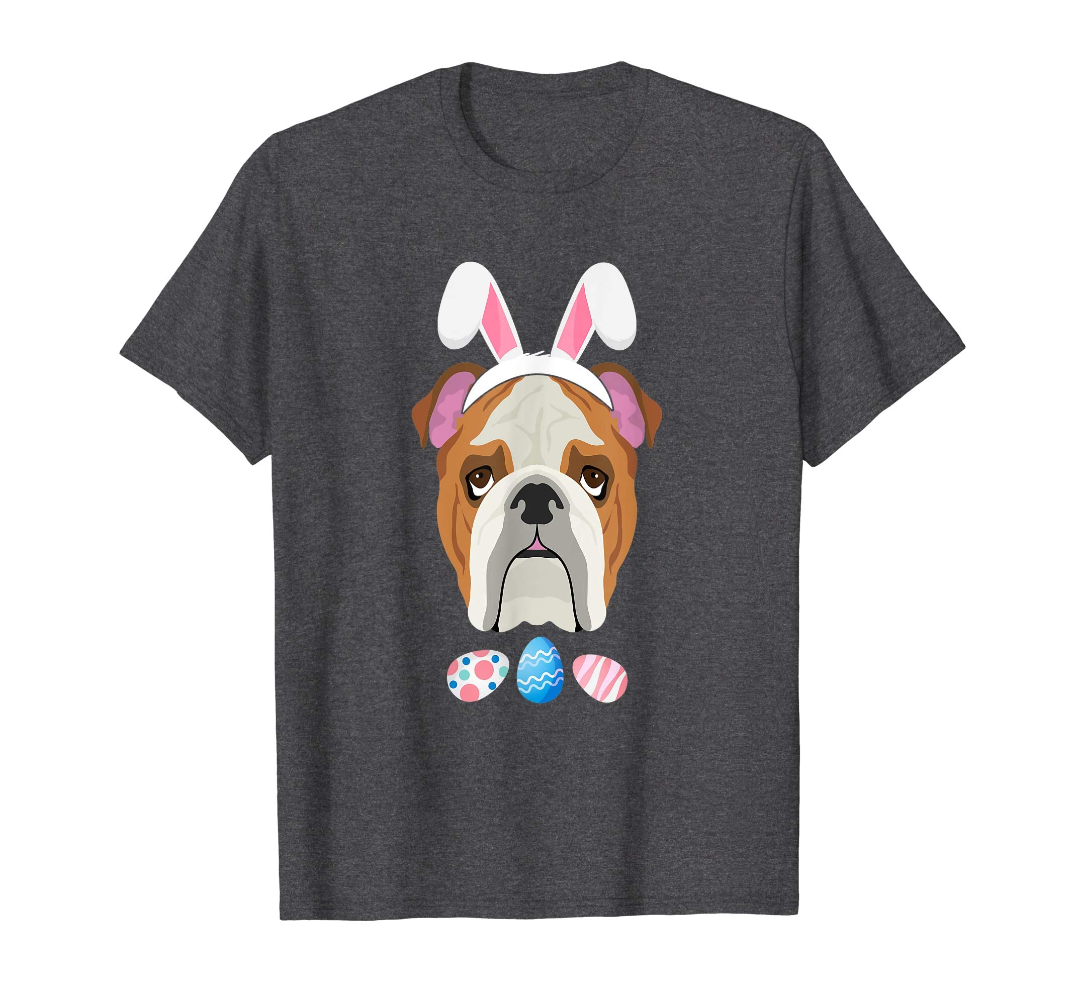 Funny Easter Bulldog With Bunny Ears And Eggs T Shirt