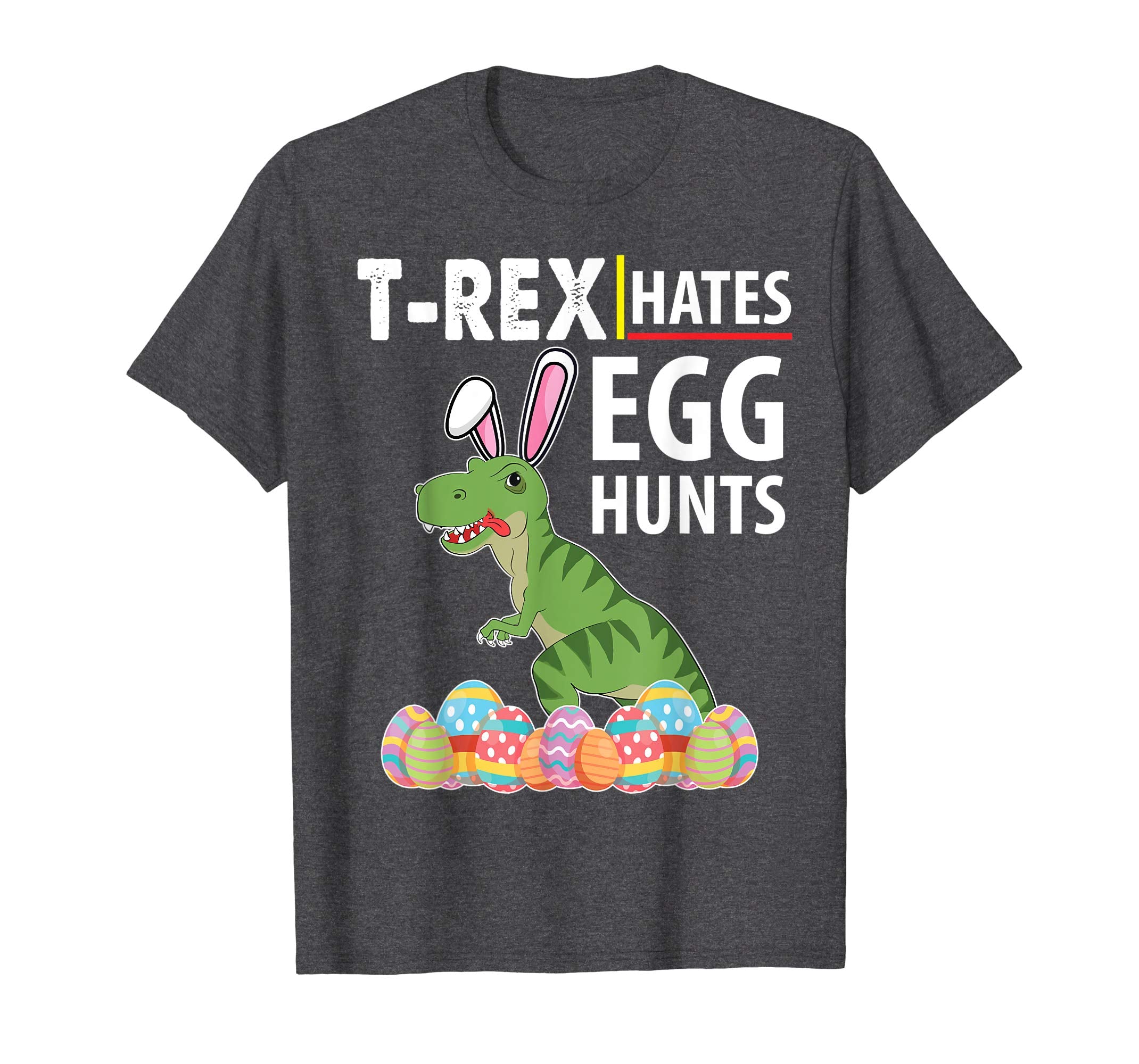 Bunny Dinosaur T-rex Hates Egg Hunts Happy Easter Day Shirt