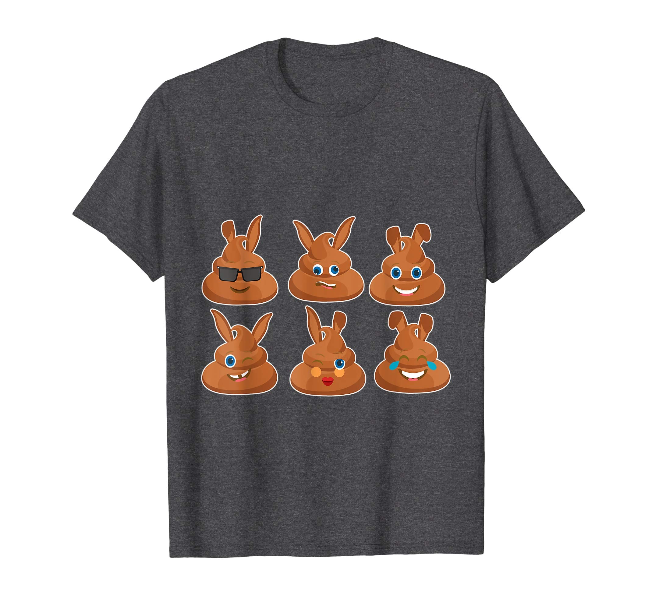 Cool Six Bunny Poops Emotion Faces Happy Easter Day Shirt
