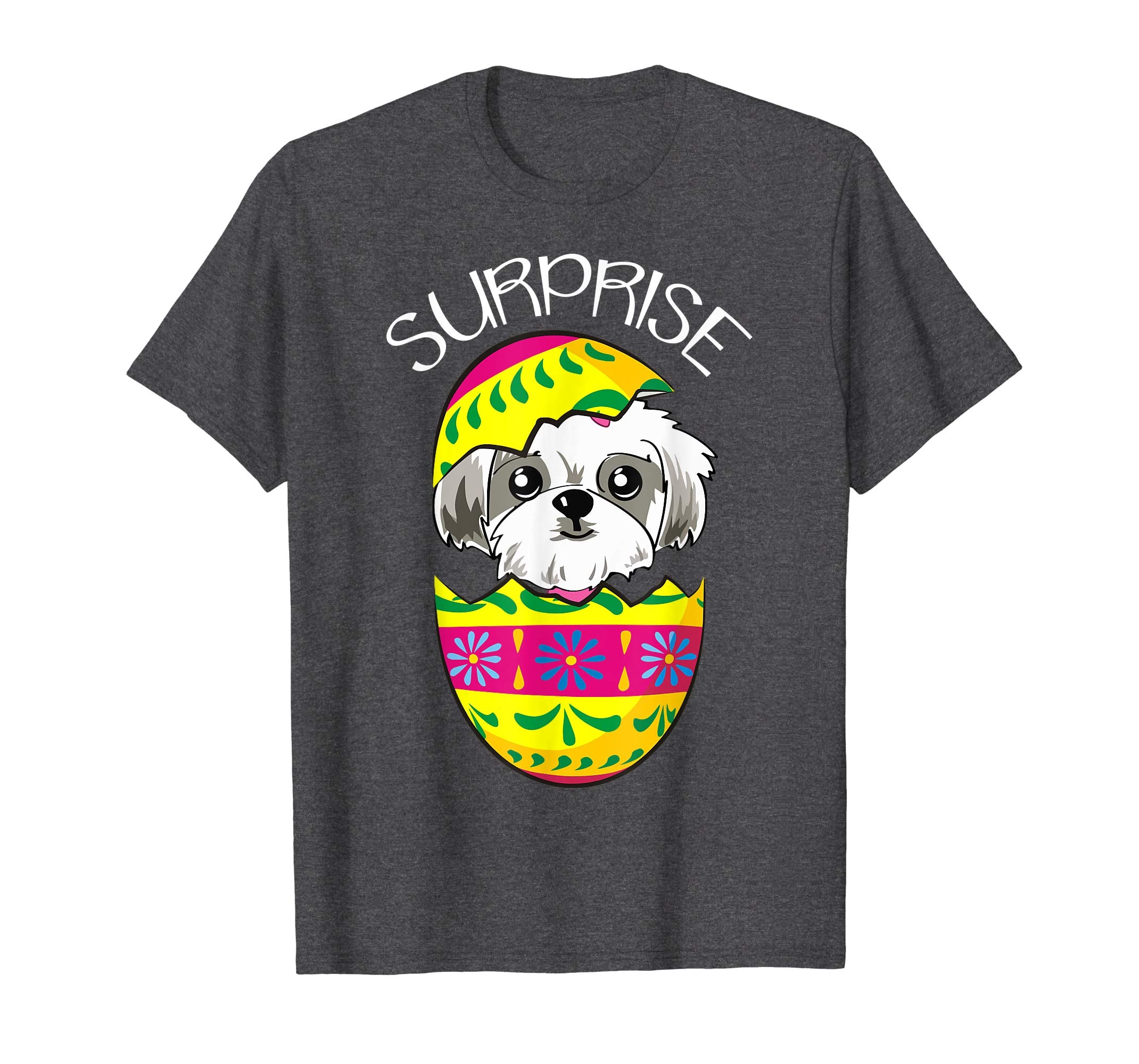 Funny Cute Puppy Shih Tzu Hatches Easter Egg Easter T-Shirt
