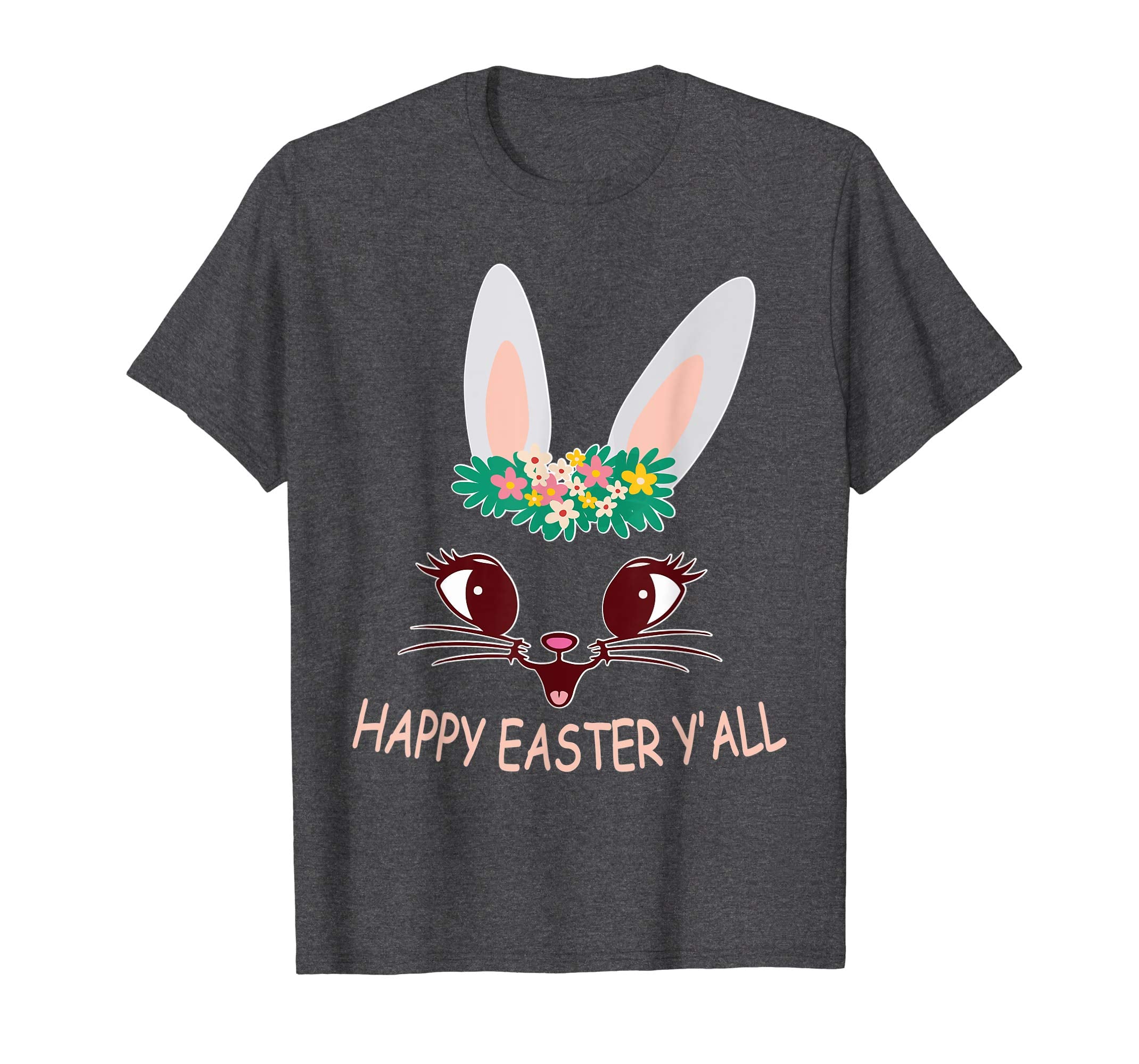 Cute Flowers Bunny Rabbit Face Love Shirt Happy Easter Y'all