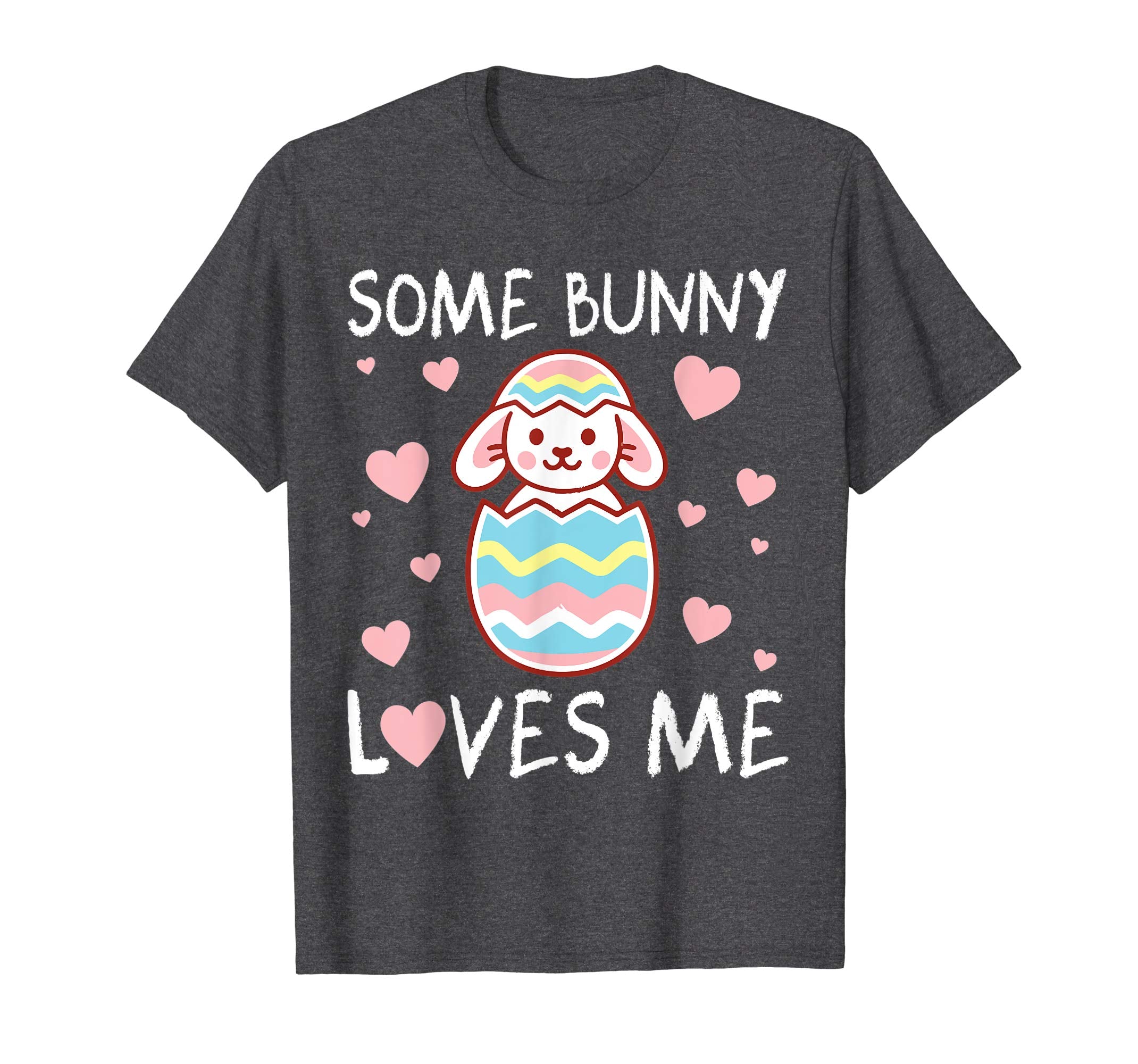 Pink Hearts Some Bunny Loves Me Happy Easter Day Shirt