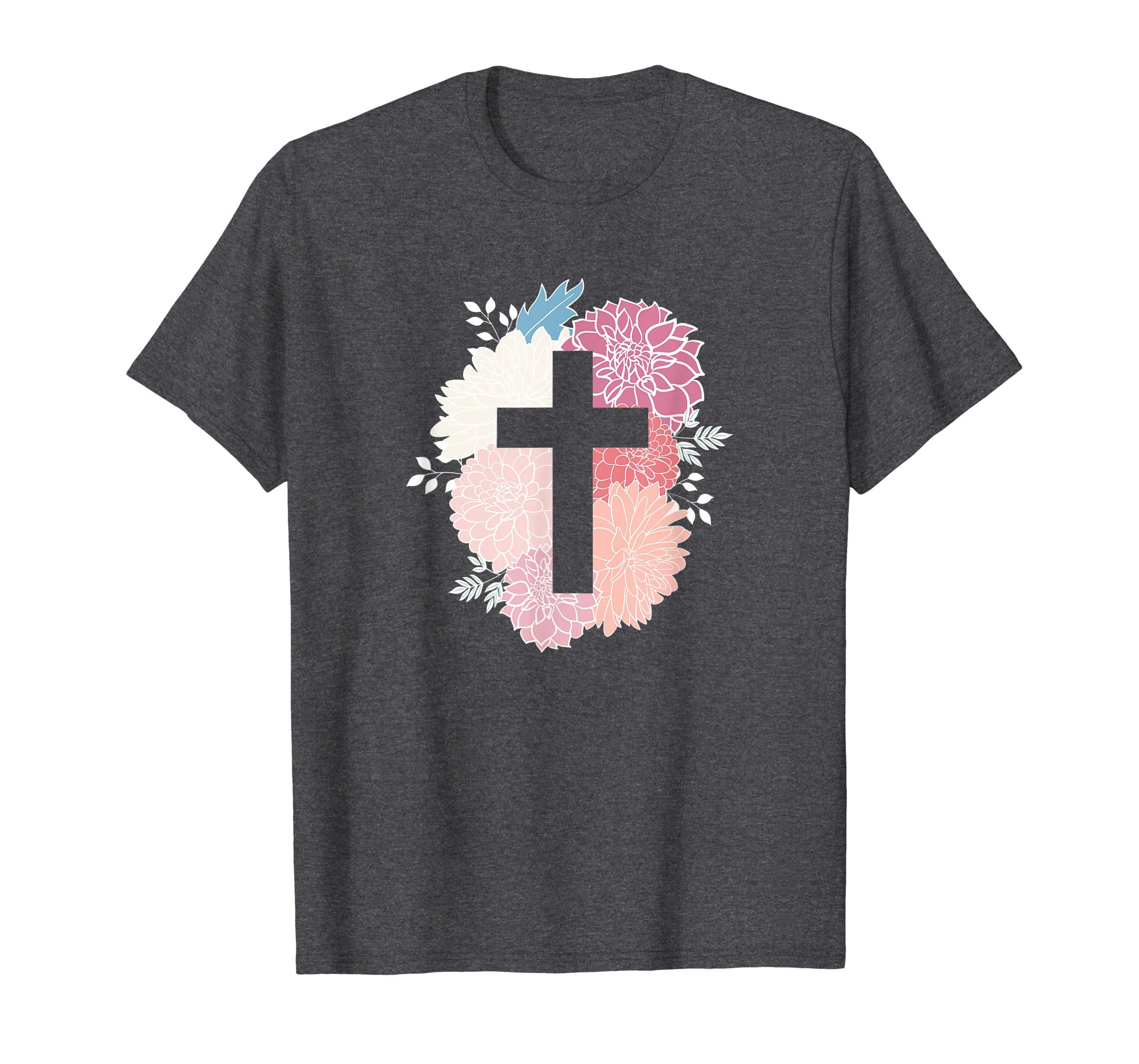 Floral Flower Cross Easter Faith T-Shirt Christian