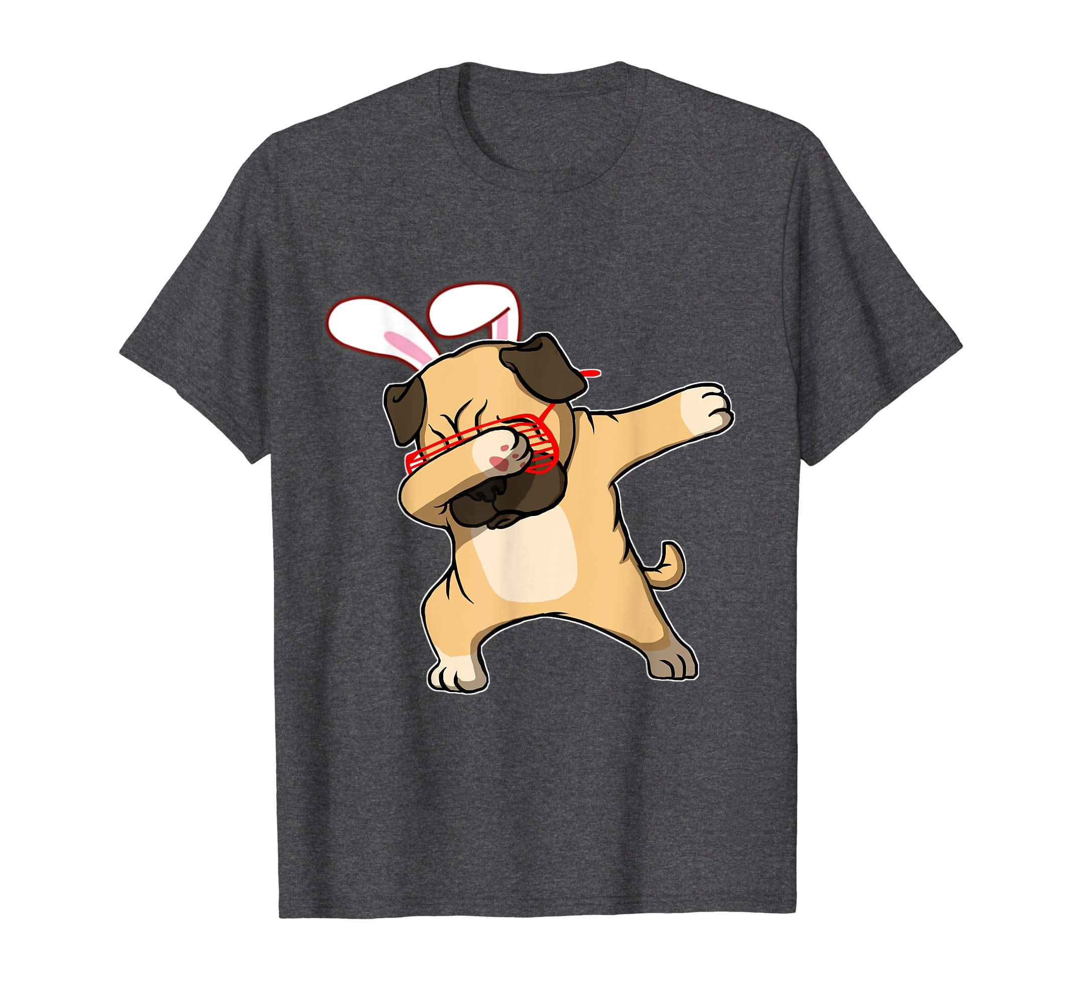 Easter Bunny Dabbing Pug Dog Tshirt Rabbit Ears Animal Gift
