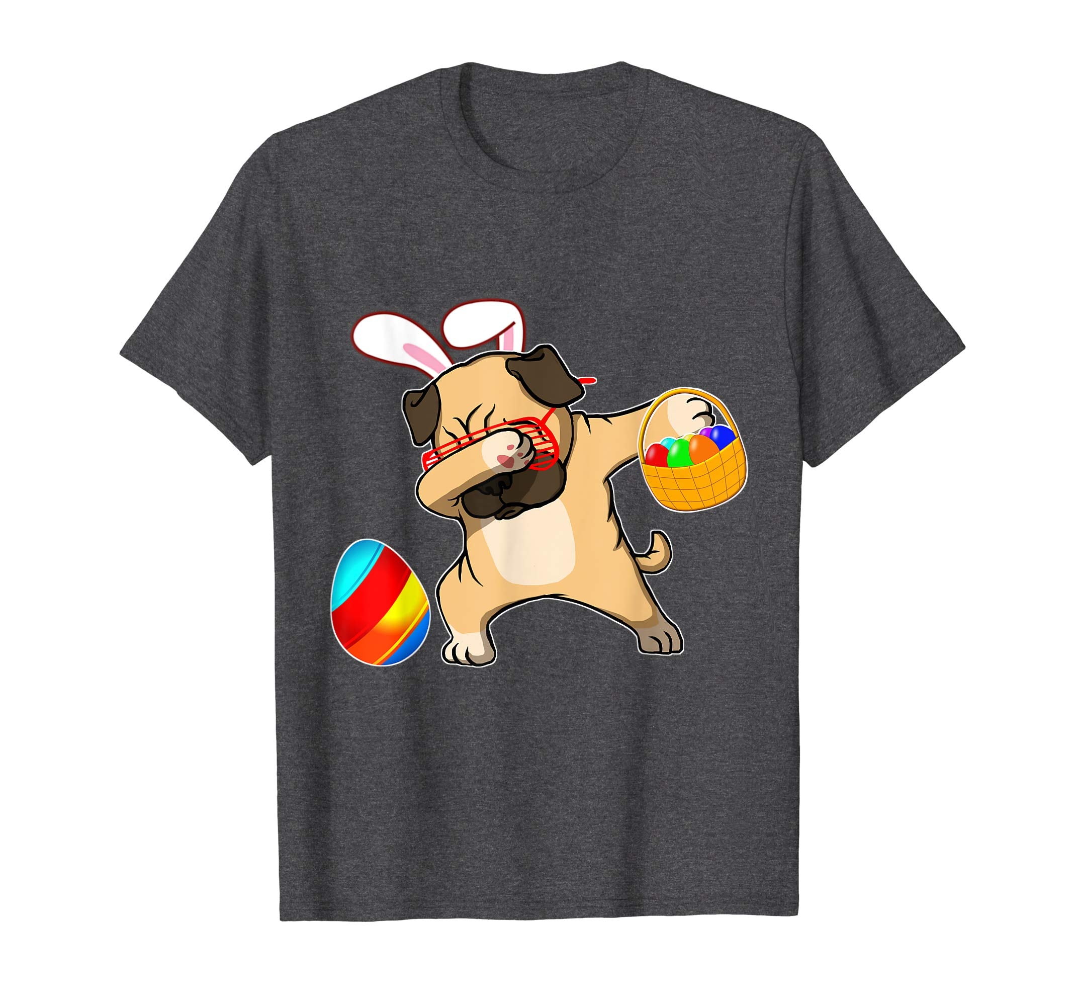 Easter Bunny Dabbing Pug Dog Tshirt Easter Egg Basket Gift