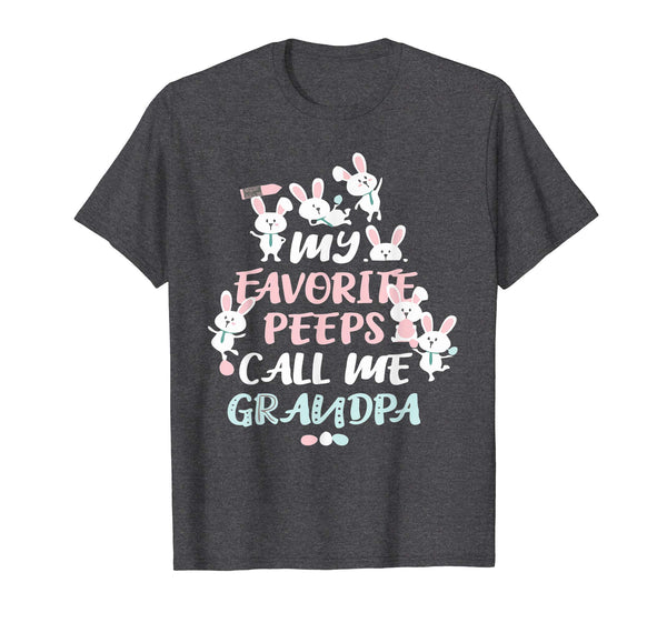 Mens My Favorite Peeps Call Me Grandpa Easter Bunny T Shirt