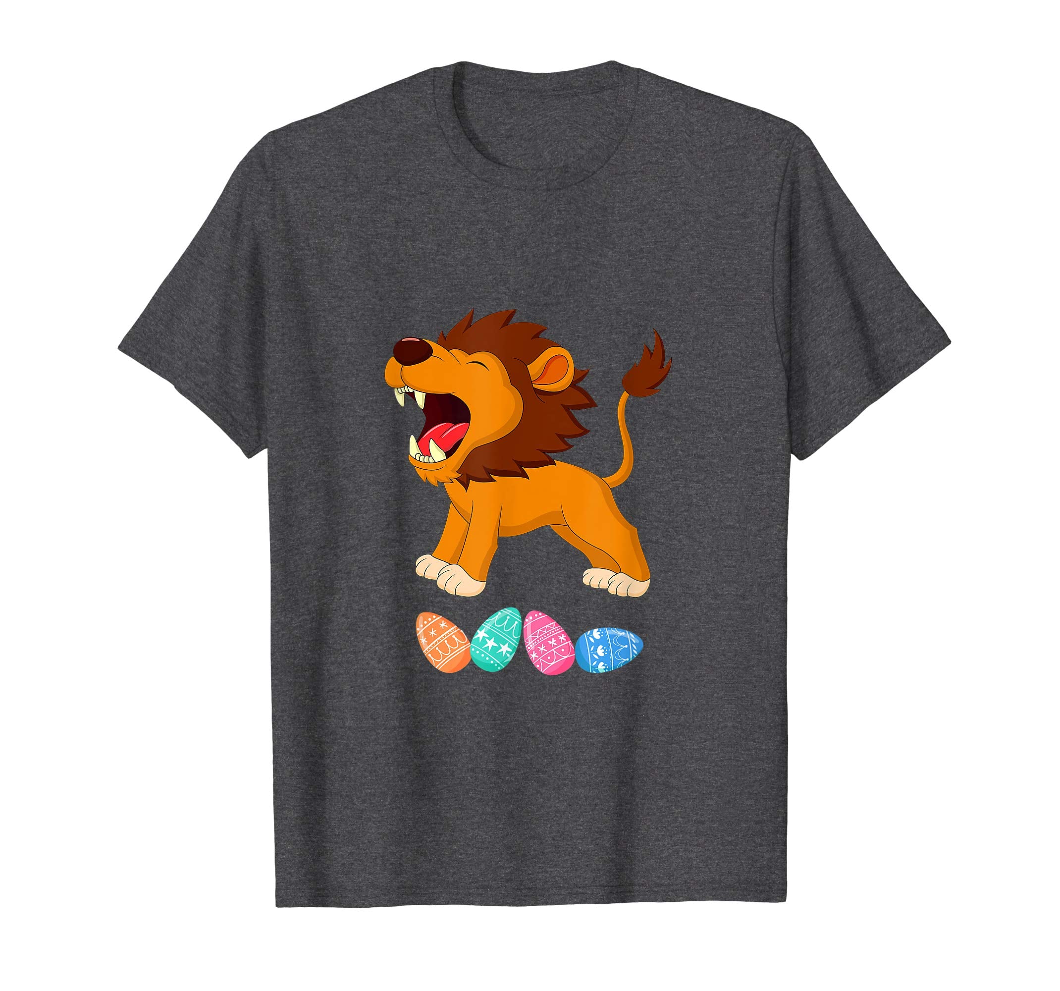 Funny Easter Lion With Bunny Ears And Eggs T Shirt