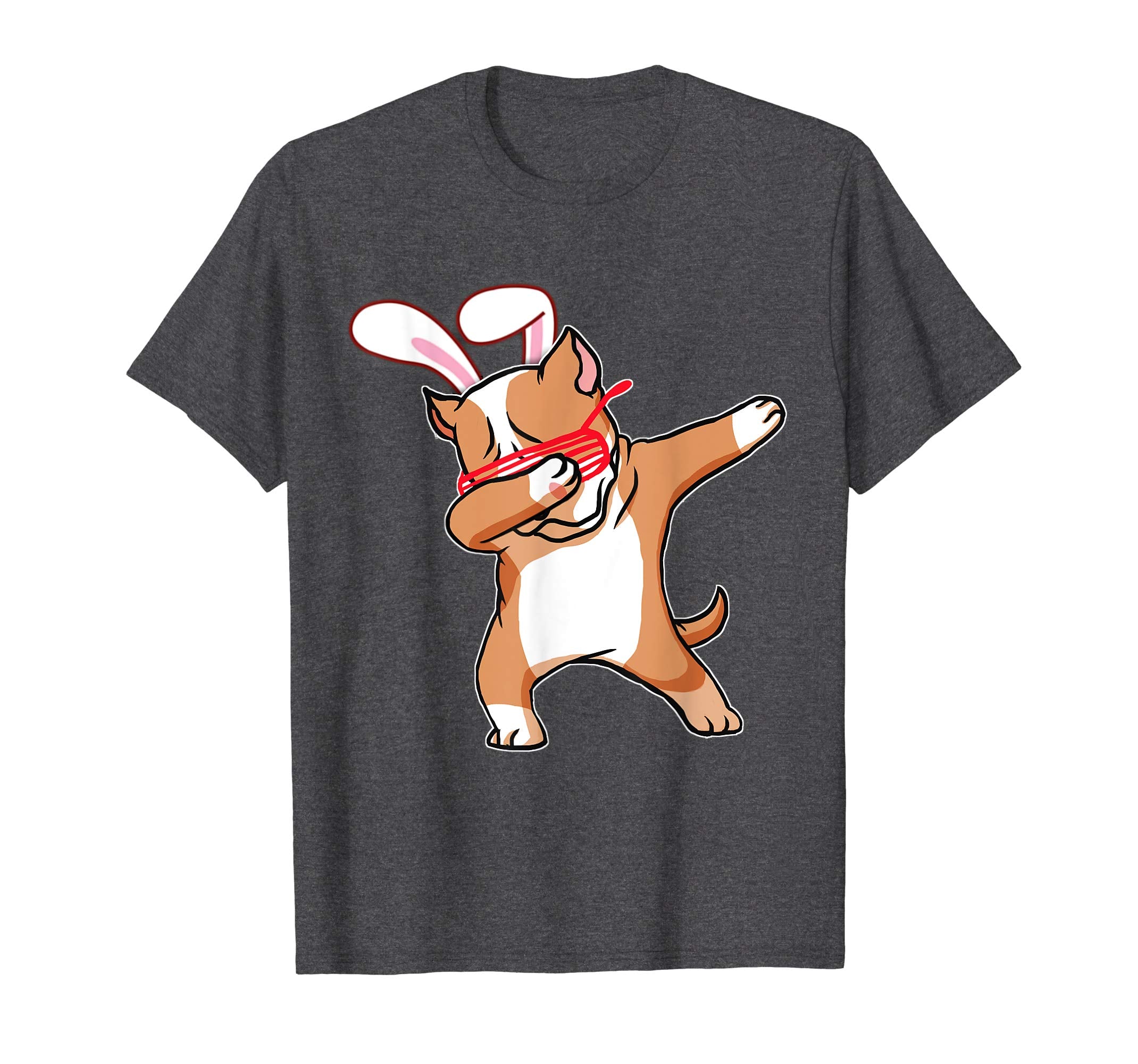 Easter Bunny Dabbing Pitbull Dog Tshirt Rabbit Ears Gift