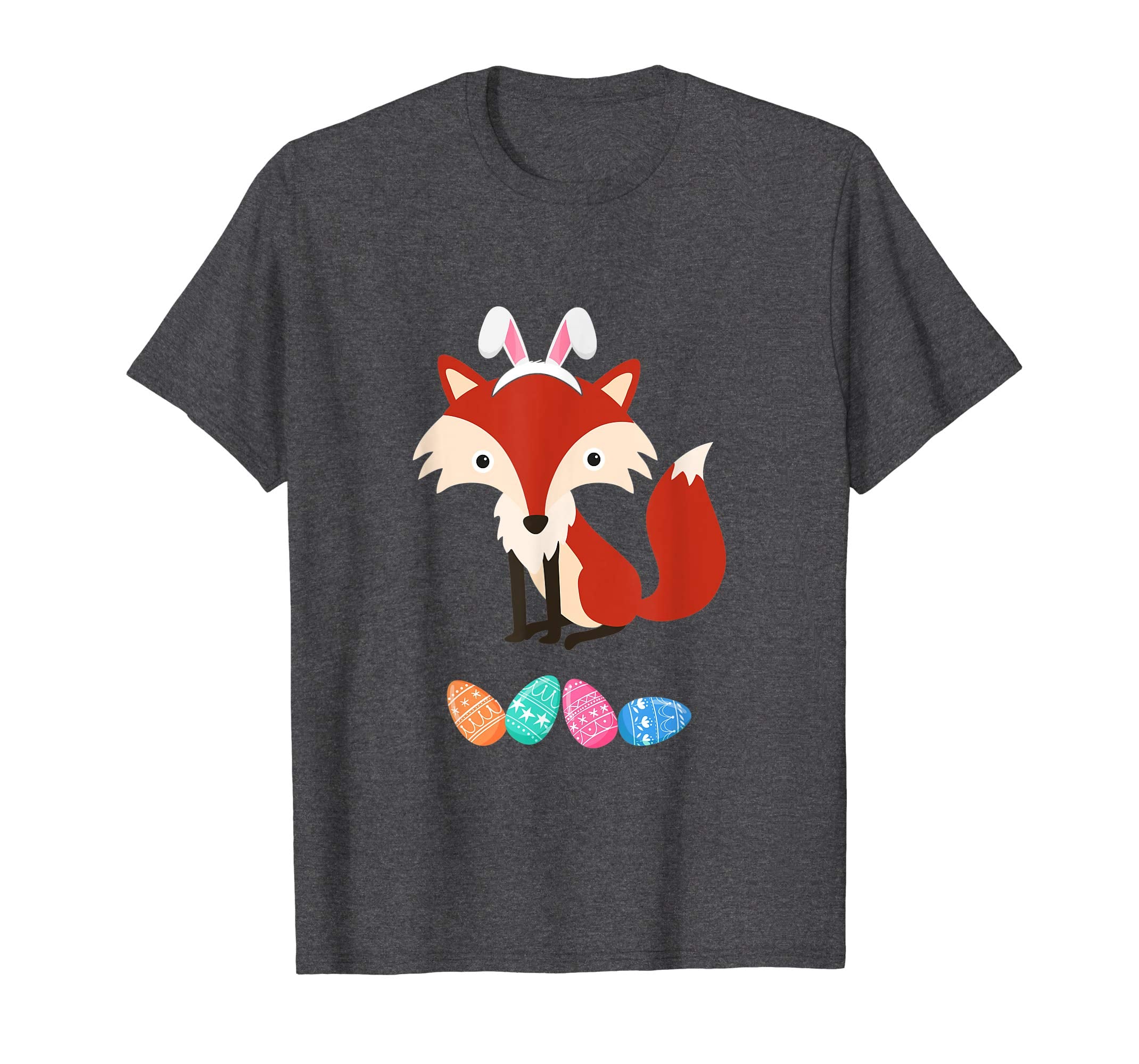 Funny Easter Fox With Bunny Ears And Eggs T Shirt
