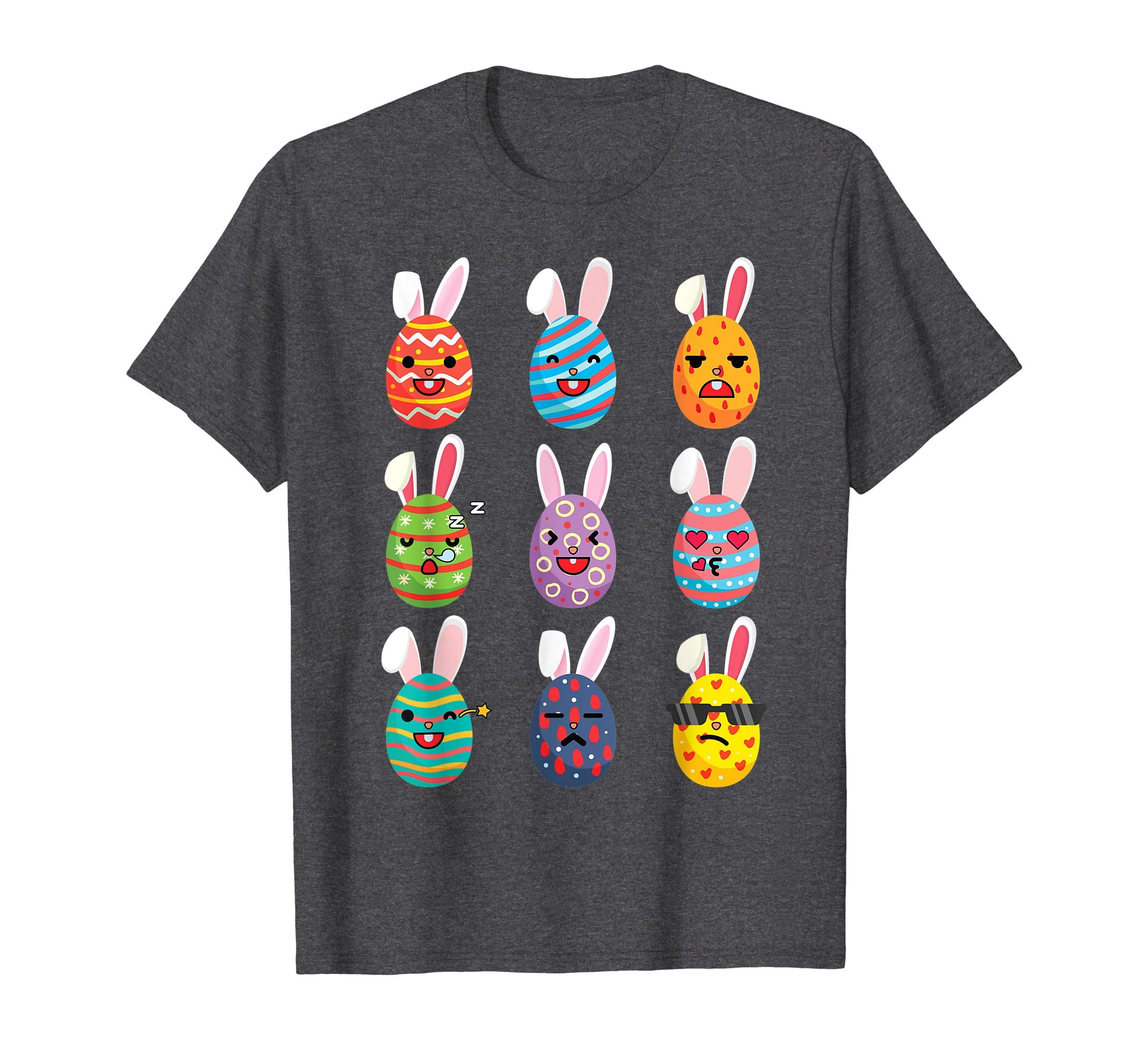 Nine Easter Eggs Bunny Emotion Face Happy Easter Day Shirt