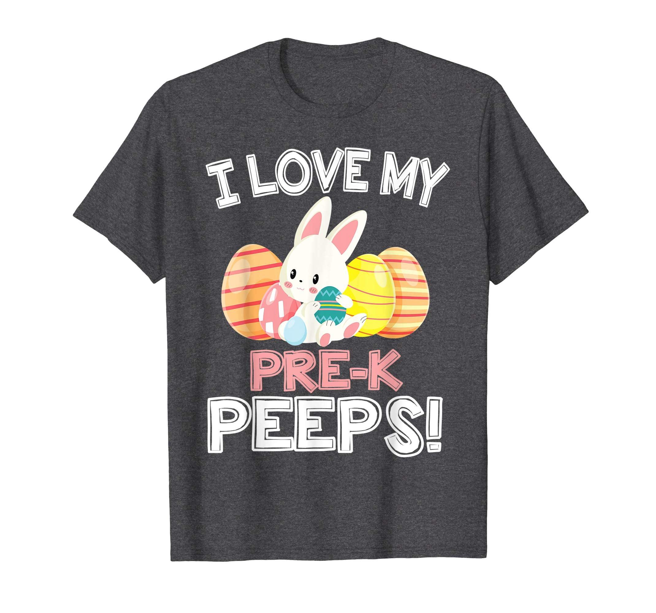 Rabbit &amp; Easter Eggs I Love My Pre-k Peeps Teacher Shirt