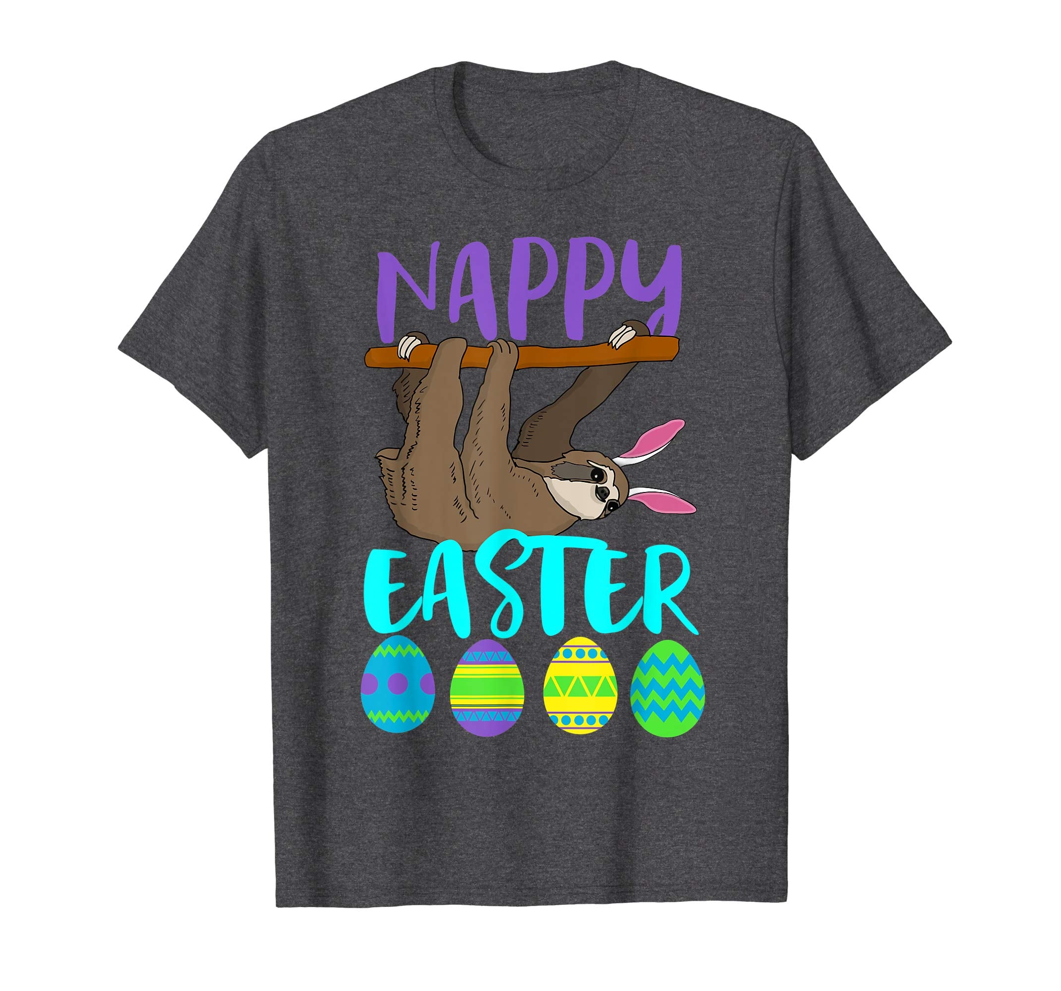 Cute Nappy Easter Sloth Bunny Pun Shirt Lazy And Slow