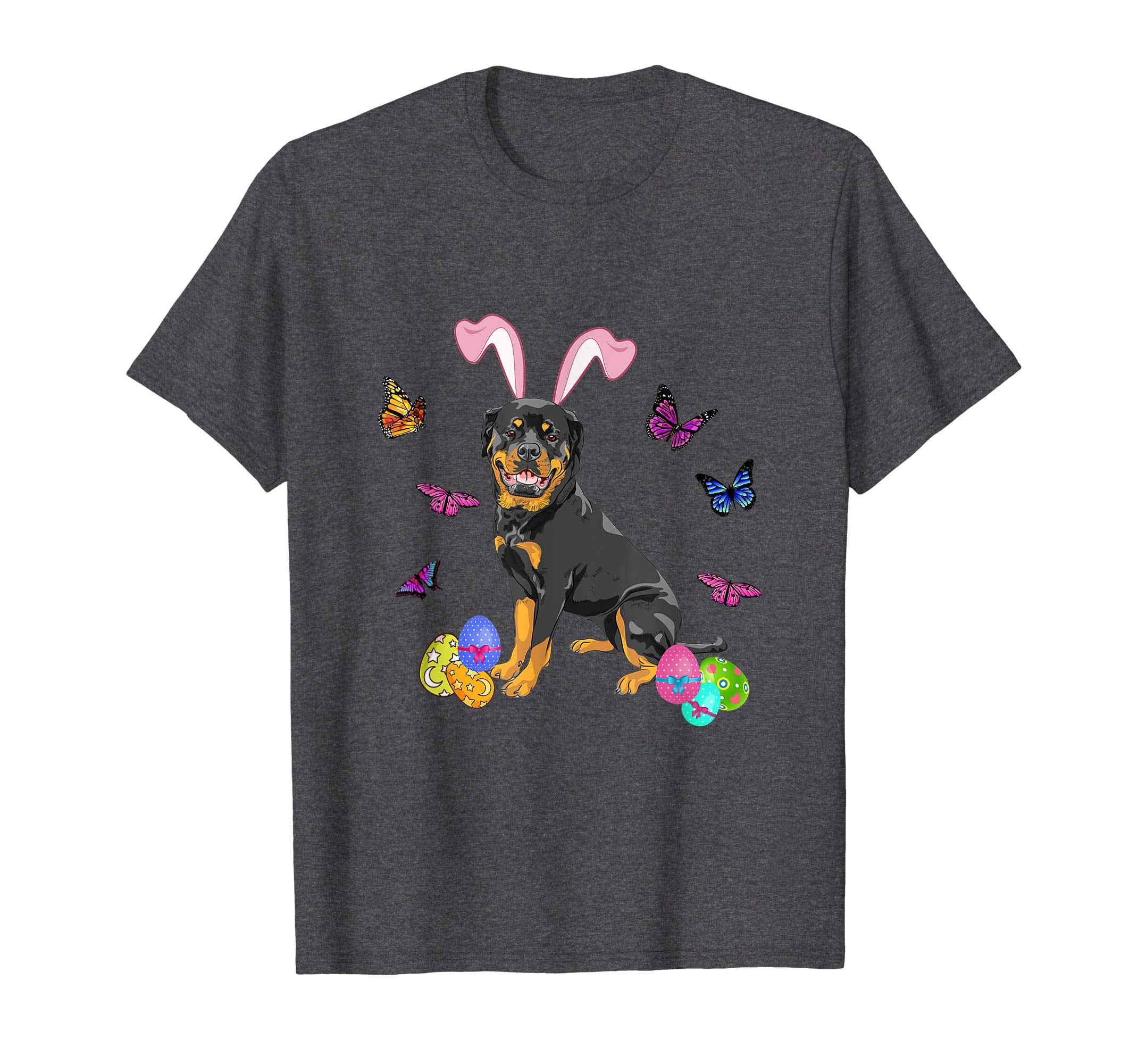Rottweiler Bunny Rabbit Happy Easter Day T-Shirt