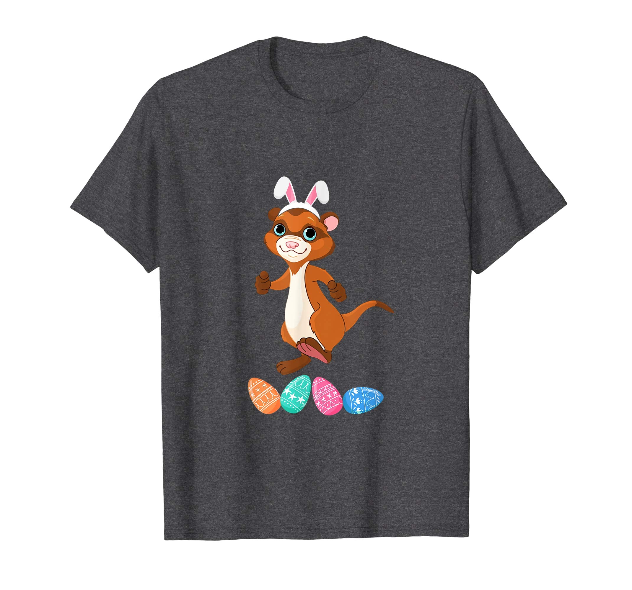 Funny Easter Ferret With Bunny Ears And Eggs T Shirt
