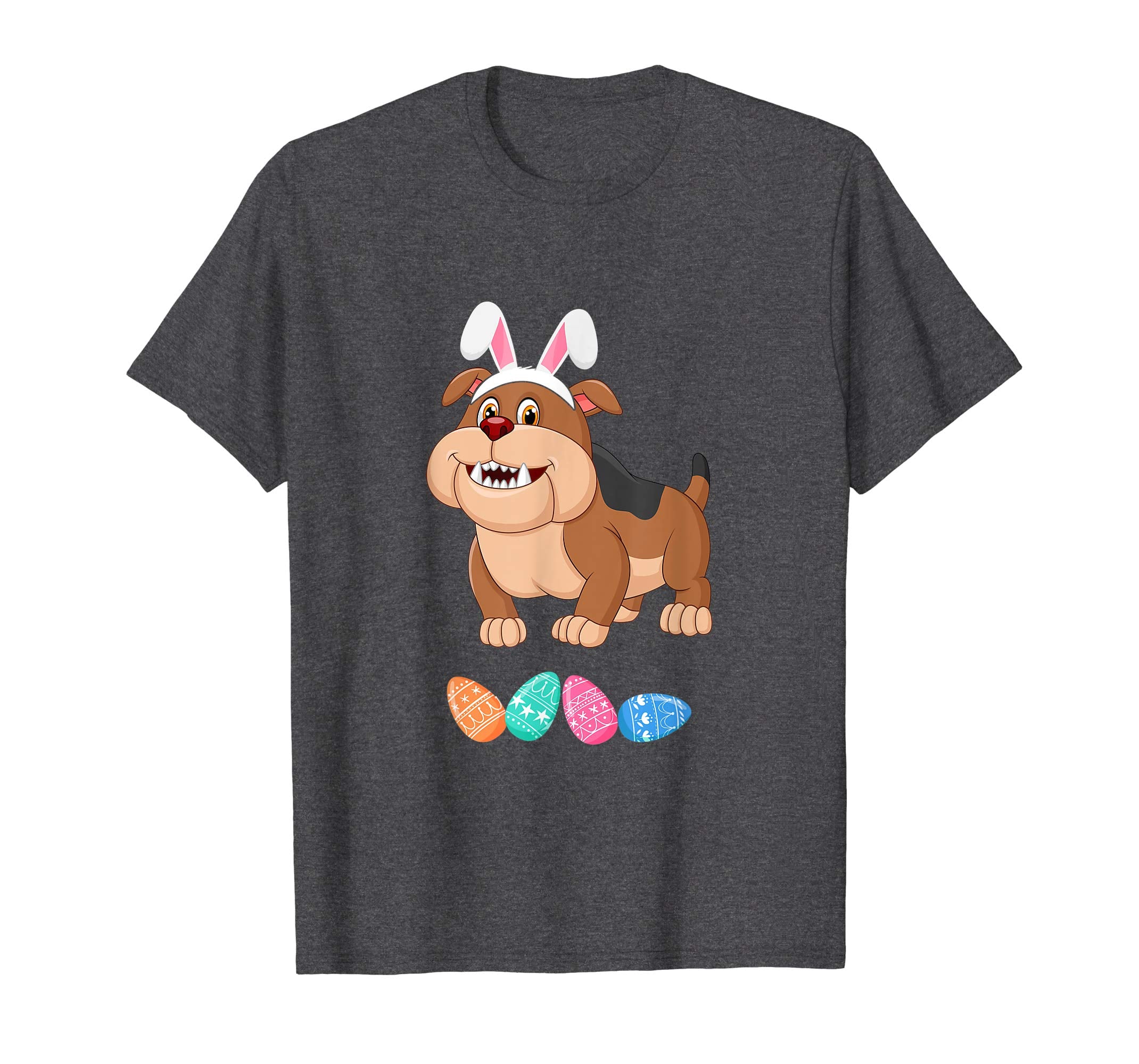 Funny Easter Bulldog With Bunny Ears And Eggs T Shirt
