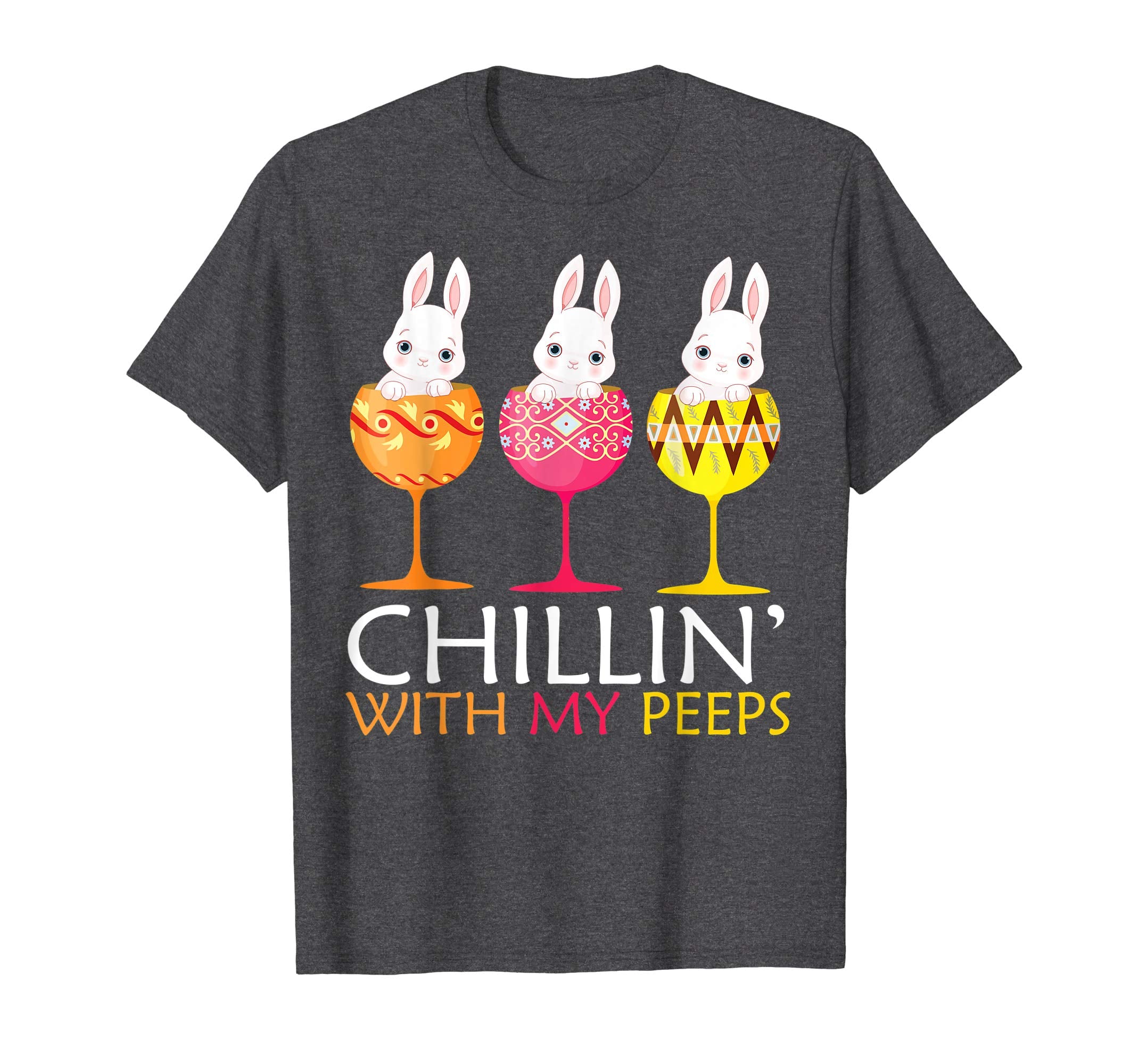 Chillin' with my peeps Tshirt Rabbits in Easter Eggs Shirt