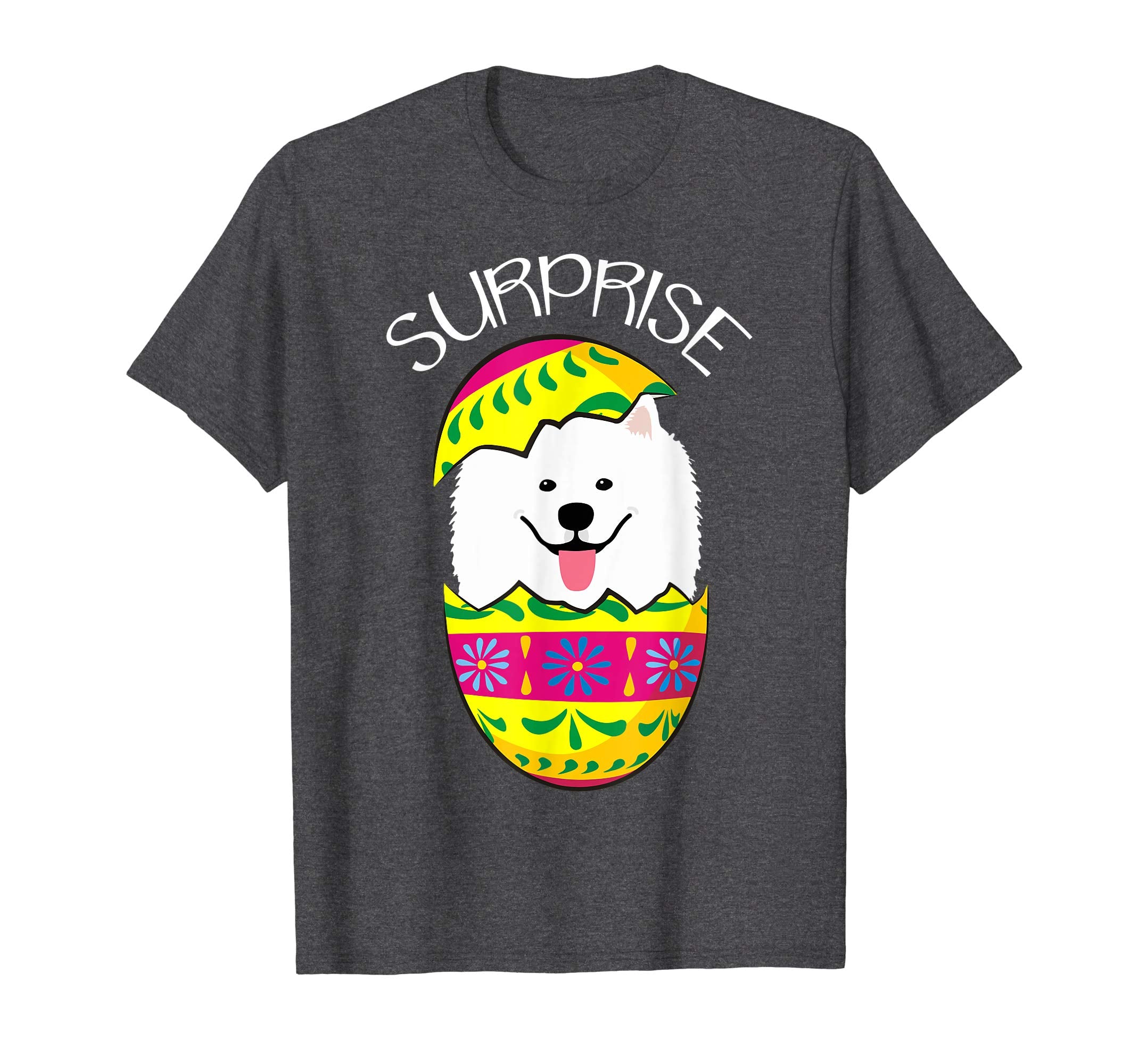 Funny Cute Puppy Samoyed Hatches Easter Egg Easter T-Shirt