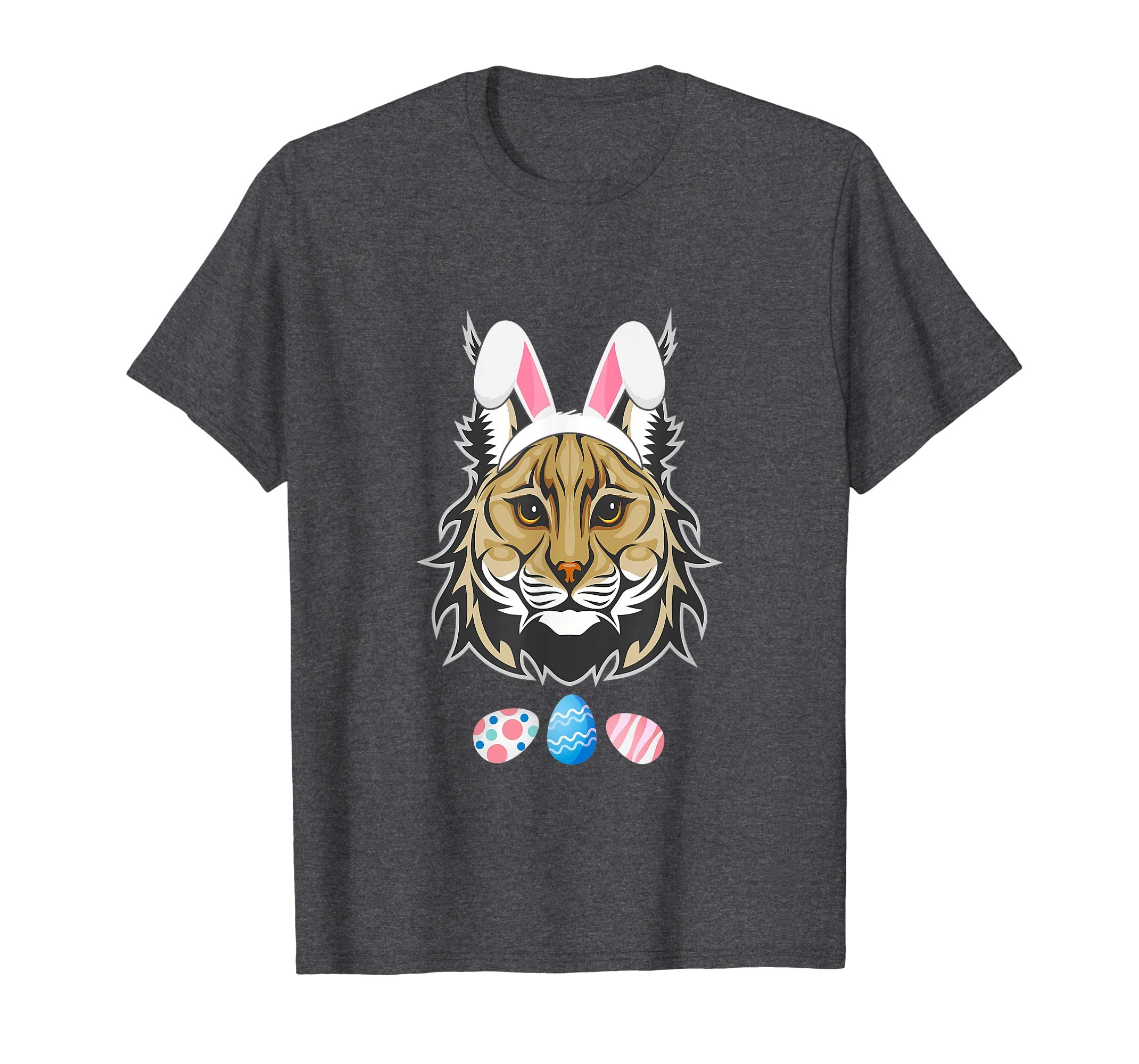 Funny Easter Lynx With Bunny Ears And Eggs T Shirt