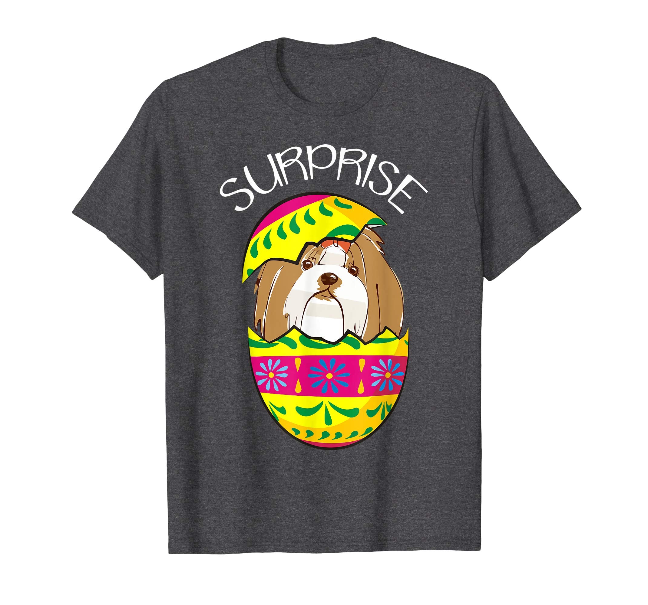 Funny Cute Puppy Lhasa Apso Hatches Easter Egg Easter Shirt