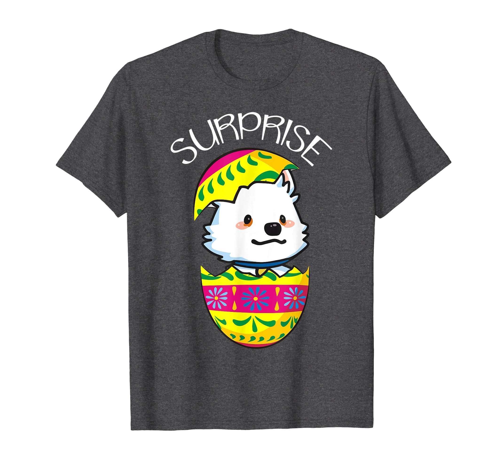 Cute Puppy American Eskimo Hatches Easter Egg Easter T-Shirt