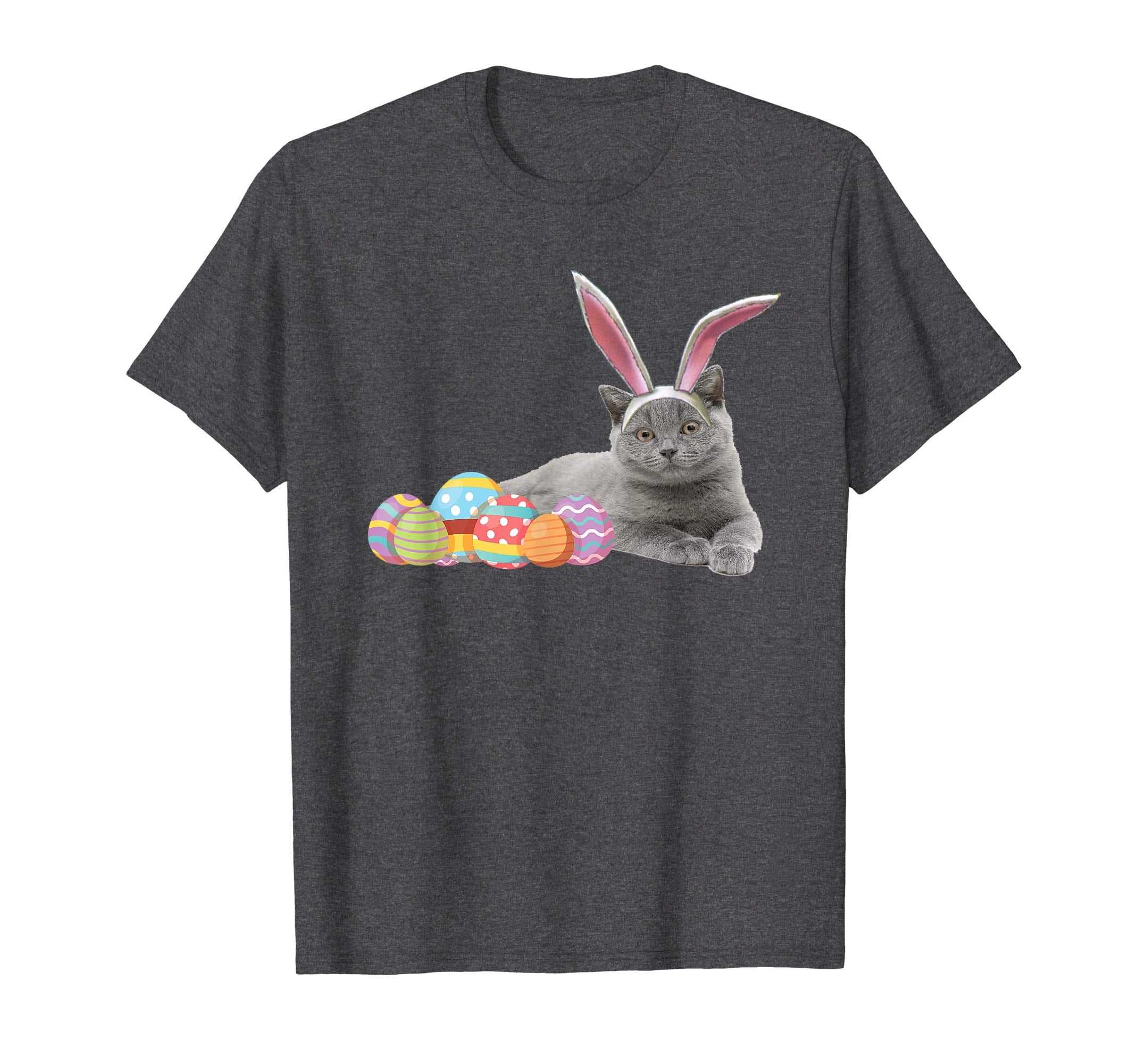 Easter Cat Shirt Russian Blue Funny Bunny Ears &amp; Eggs Gift
