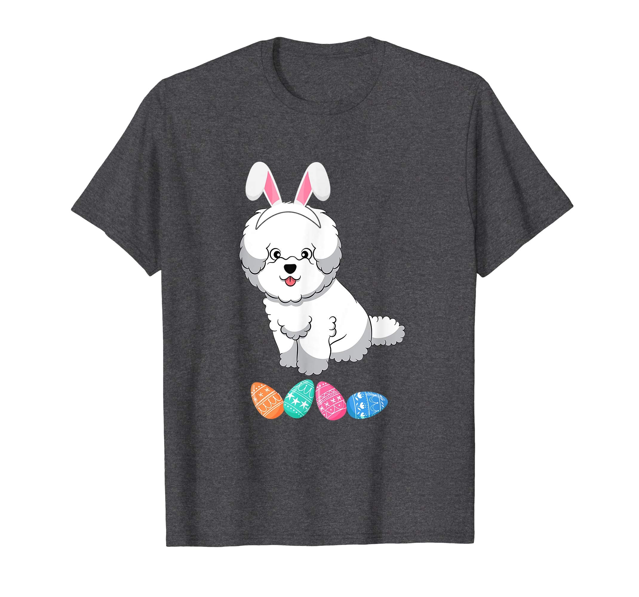Funny Easter Bichon Frise With Bunny Ears And Eggs T Shirt
