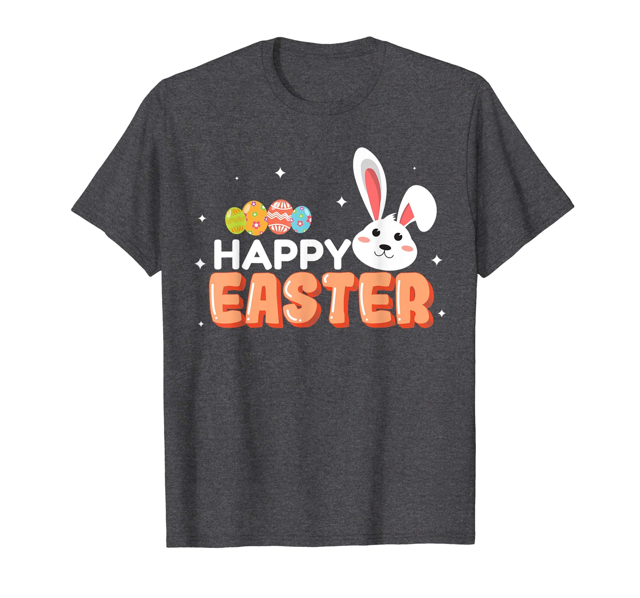 Happy Easter T-Shirt with Bunny and Bunnies Eggs Cartoon