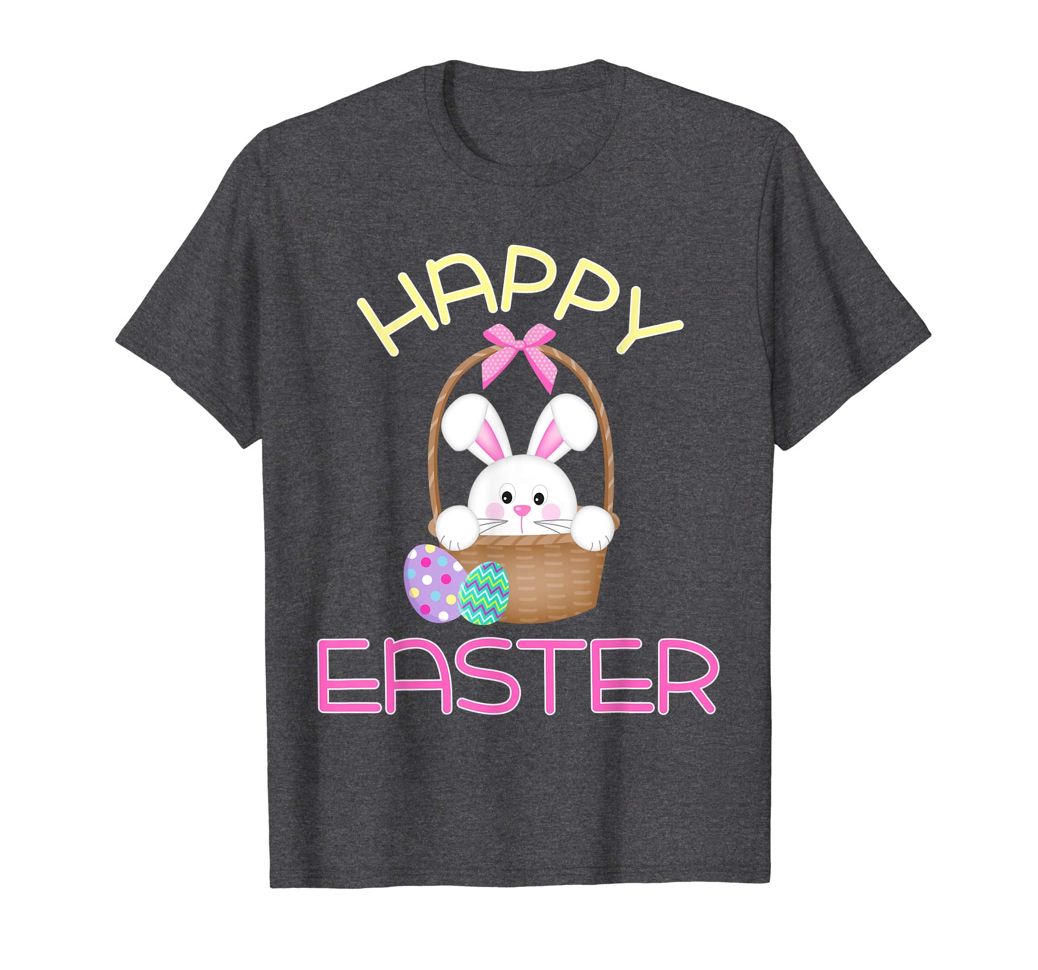 Happy Easter Shirt Bunny in Basket &amp; Eggs Easter Gift