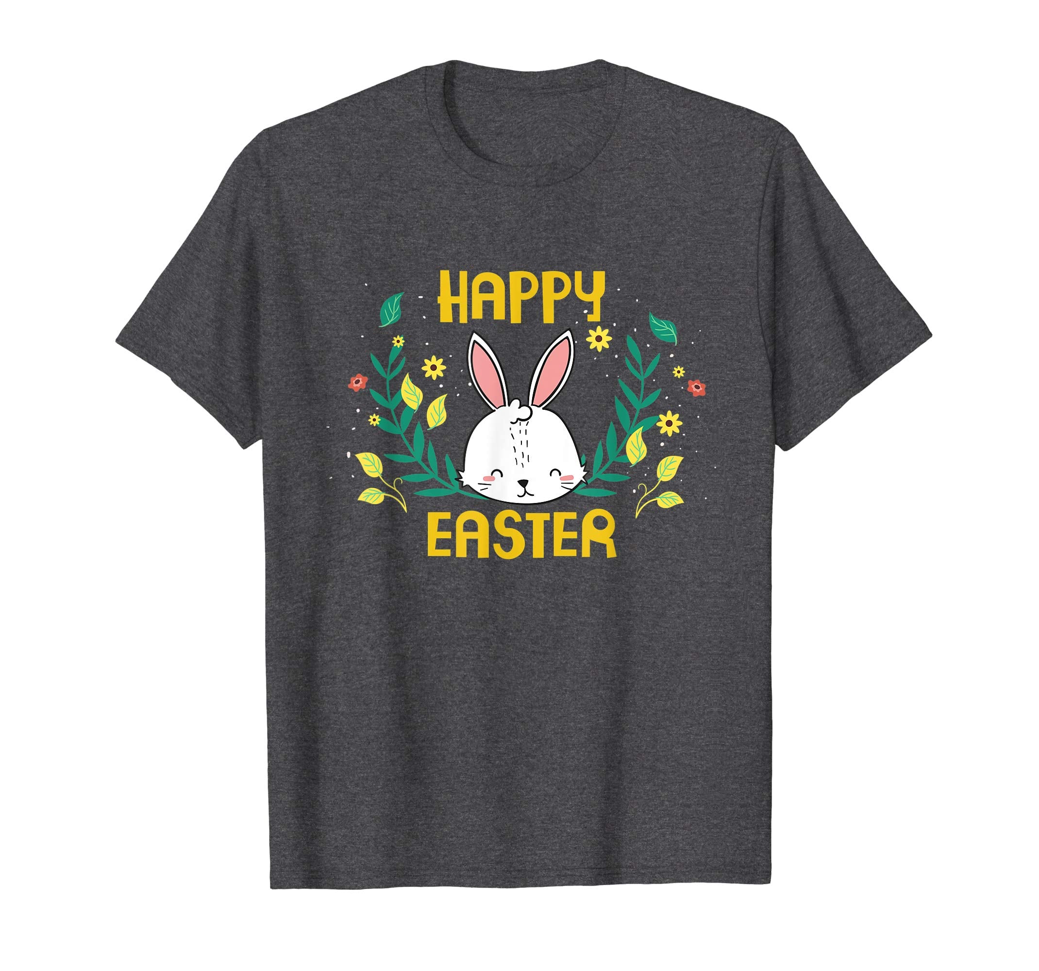 Happy Easter T-Shirt with Bunnies Eggs Flowers Carrots