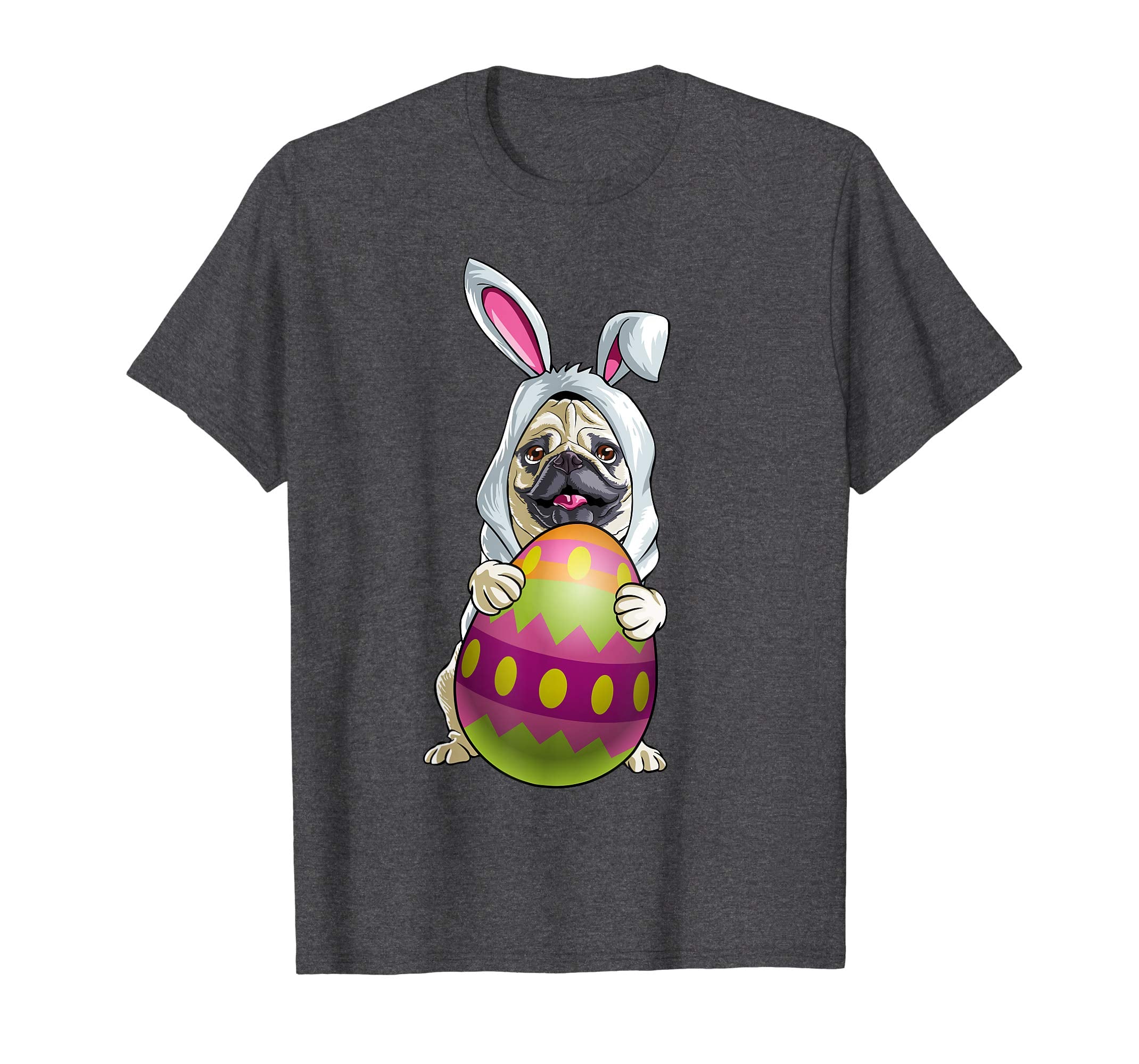 Pug Easter Bunny Ears Egg T Shirt Kids Boys Girls Gift