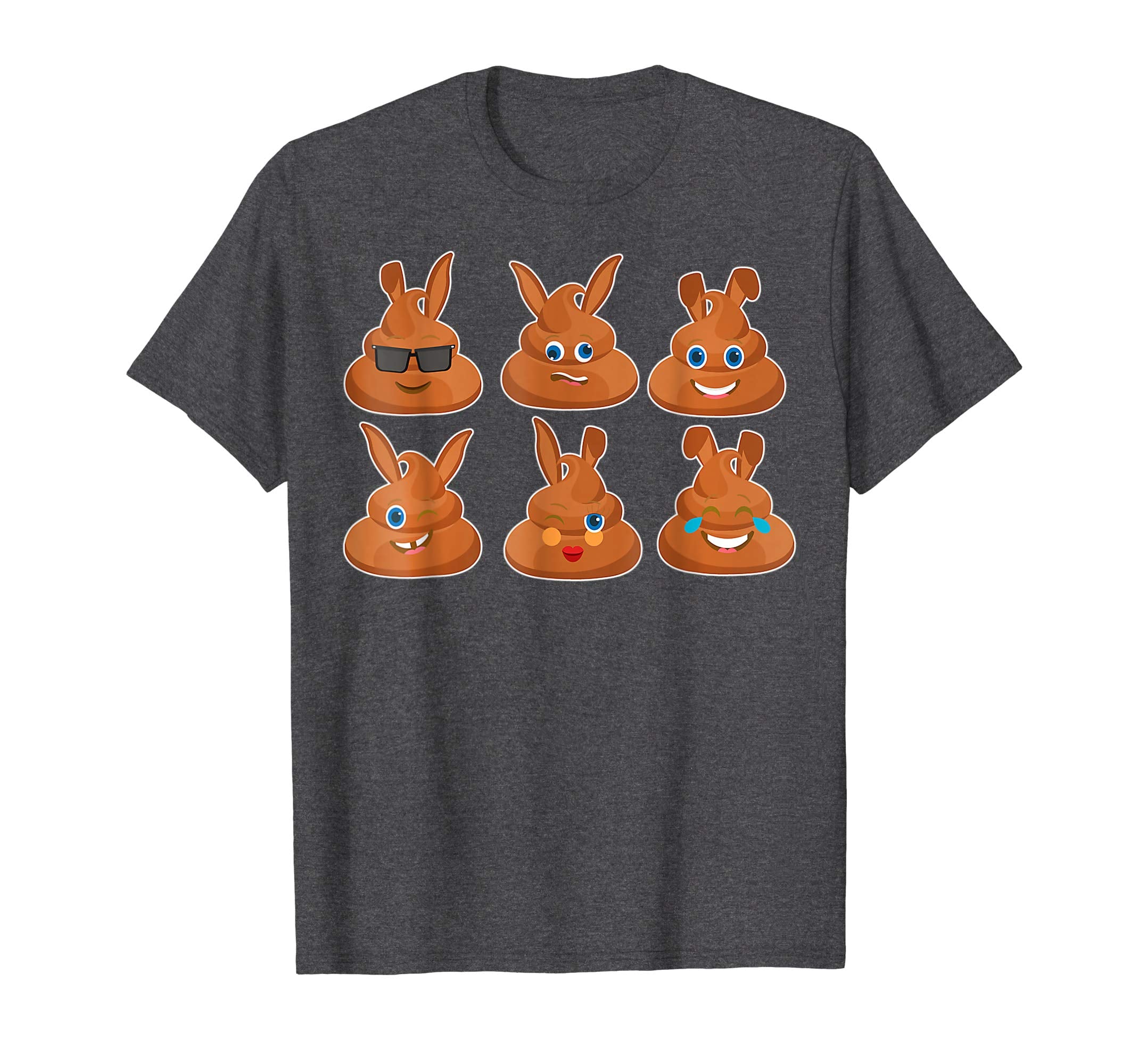 Cool Six Bunny Poops Emotion Faces Happy Easter Day Shirt